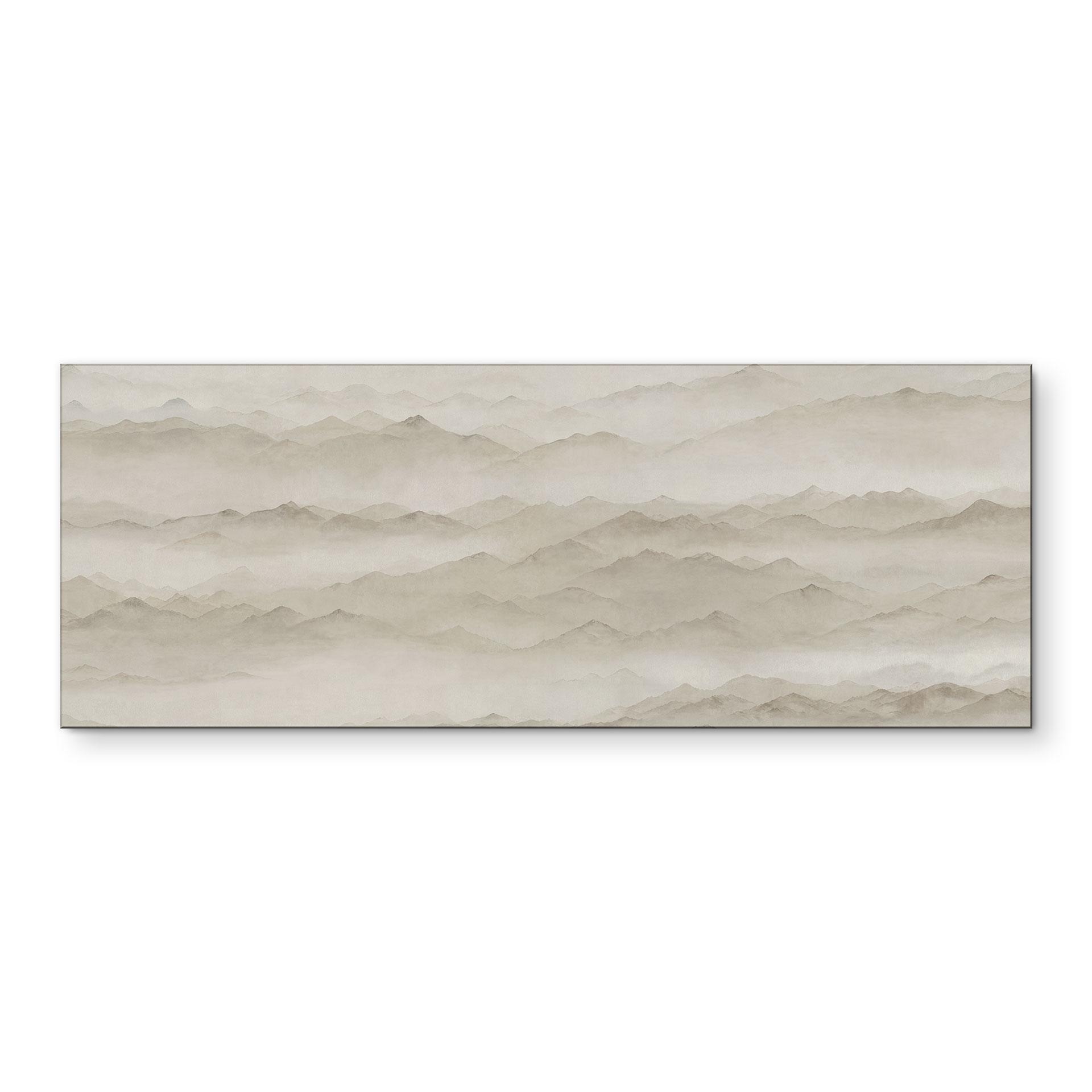 Stampa per Pareti Roerich Peaks - Paesaggio Montano Beige - Sir Edward x Grigory Gladarev - Alu-Dibond