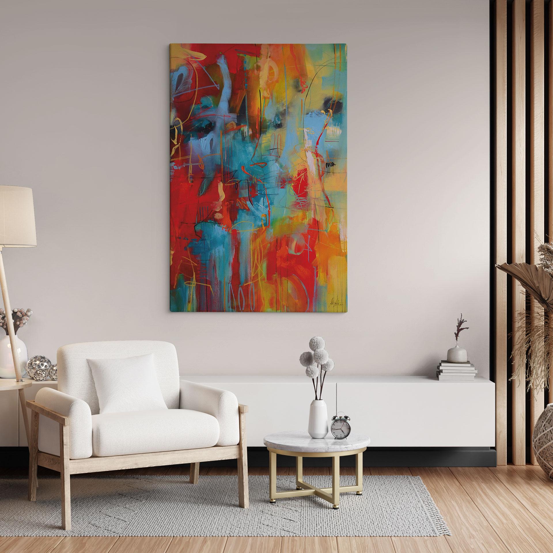 Canvasbillede Farverigt kaos - Fedrau