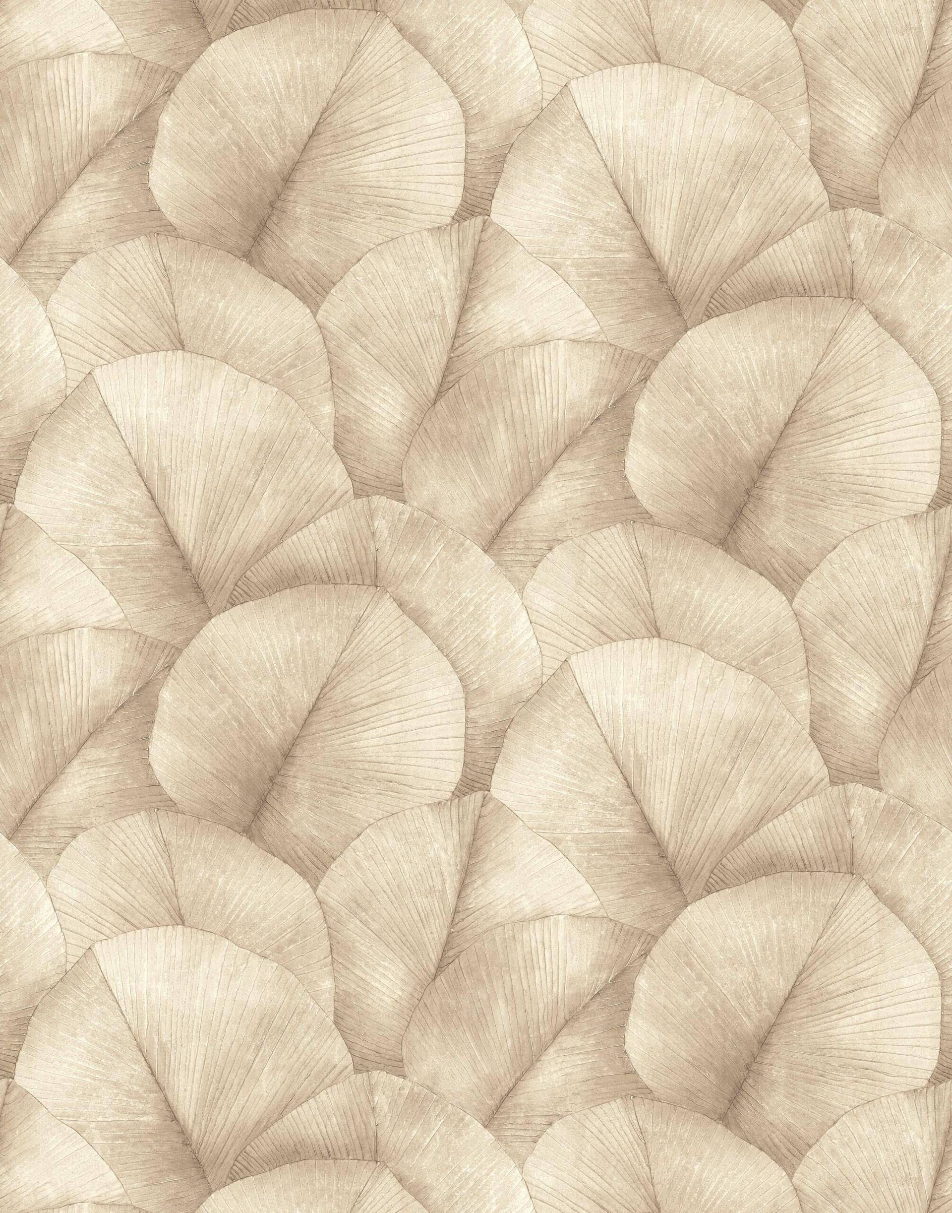 Behang Kumano met bloemmotieven beige