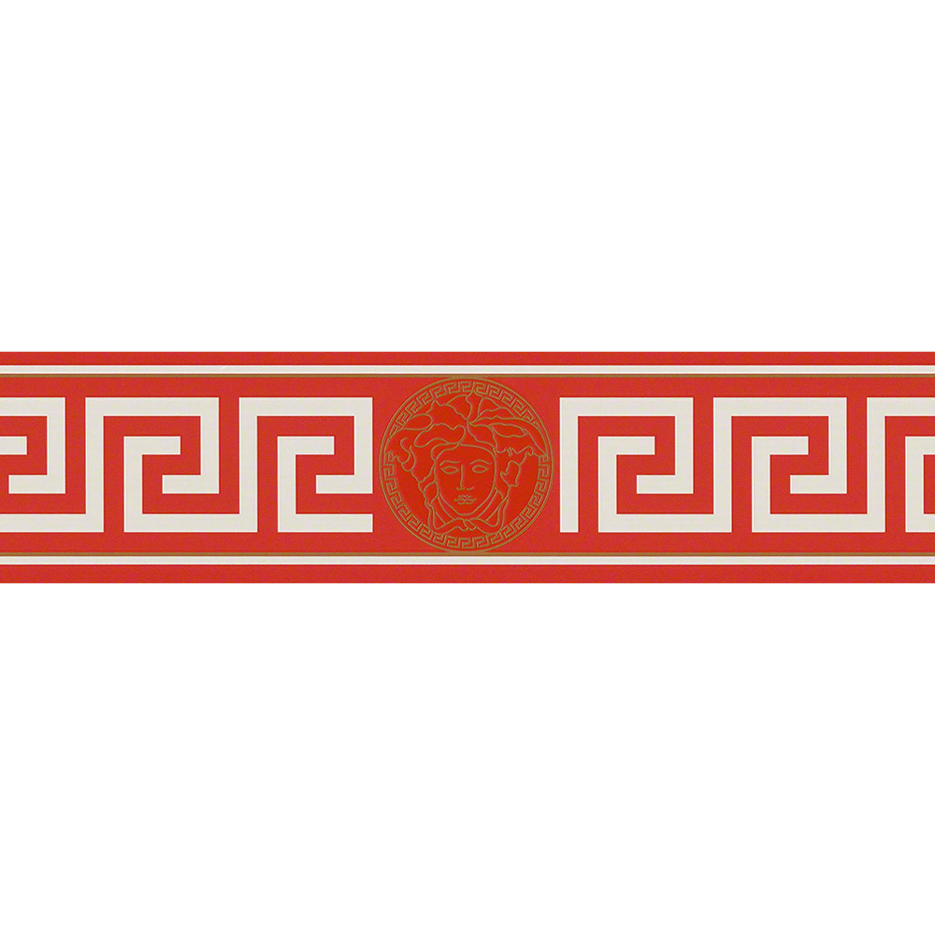 Versace Tapetbanner Græsk rød, metallisk, hvid