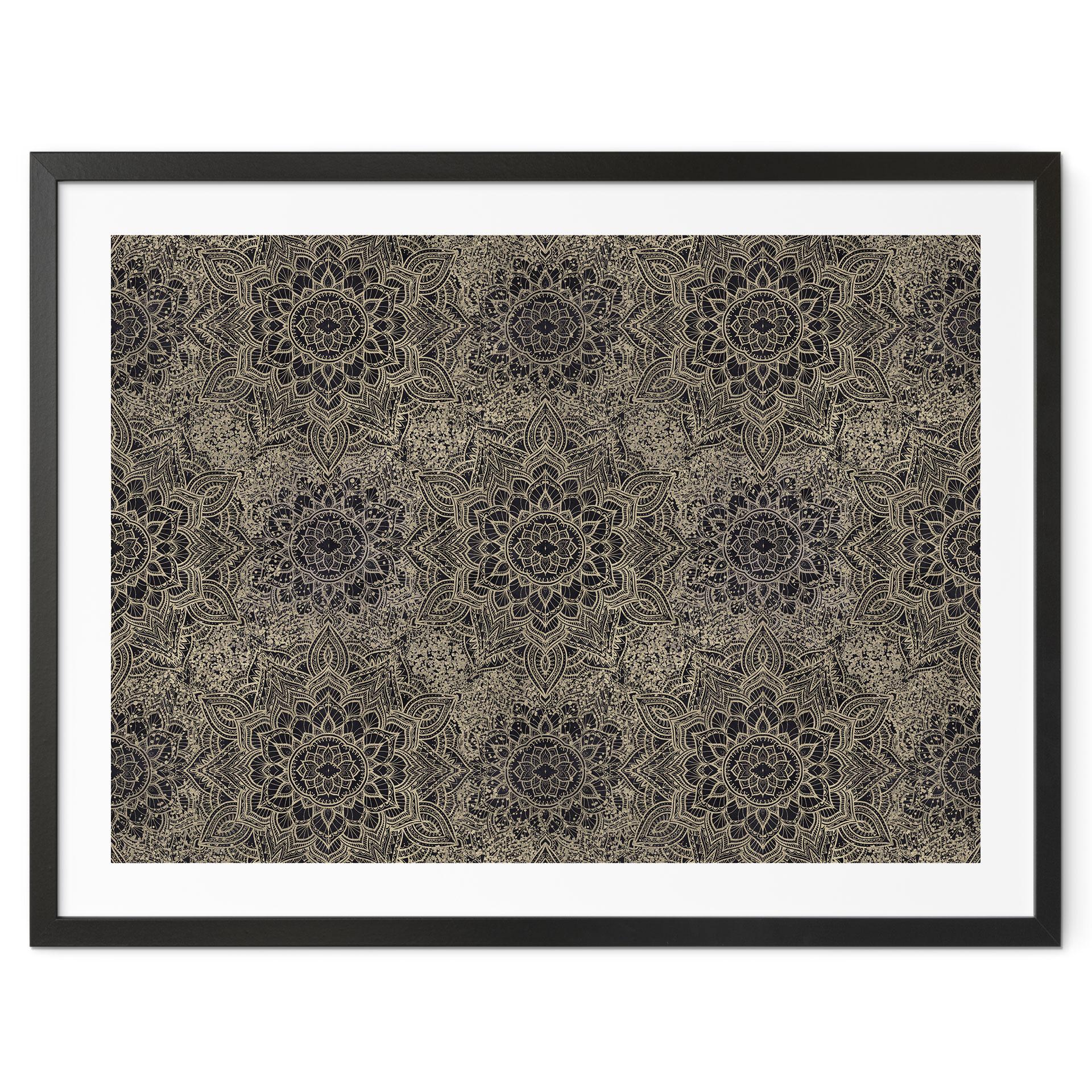 Plakat Mandala Boho Antik Guld - Bloomery Decor