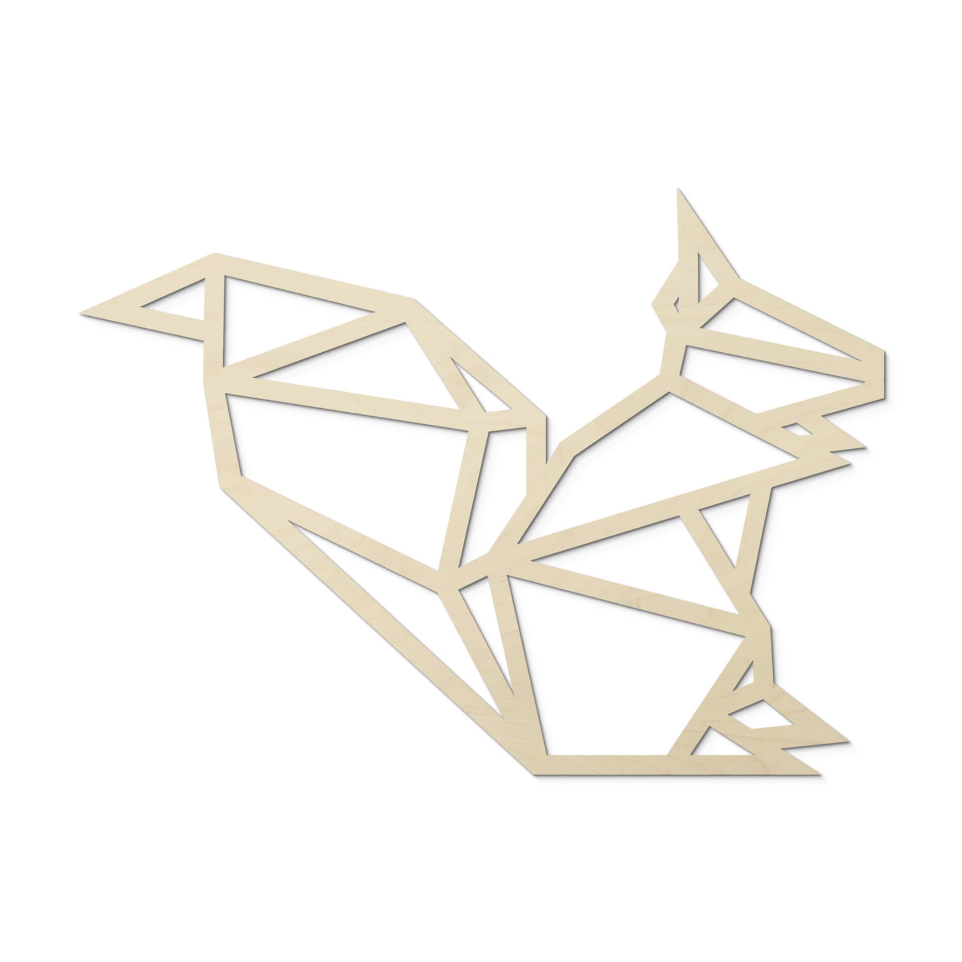 Decoro in legno origami - Scoiattolo
