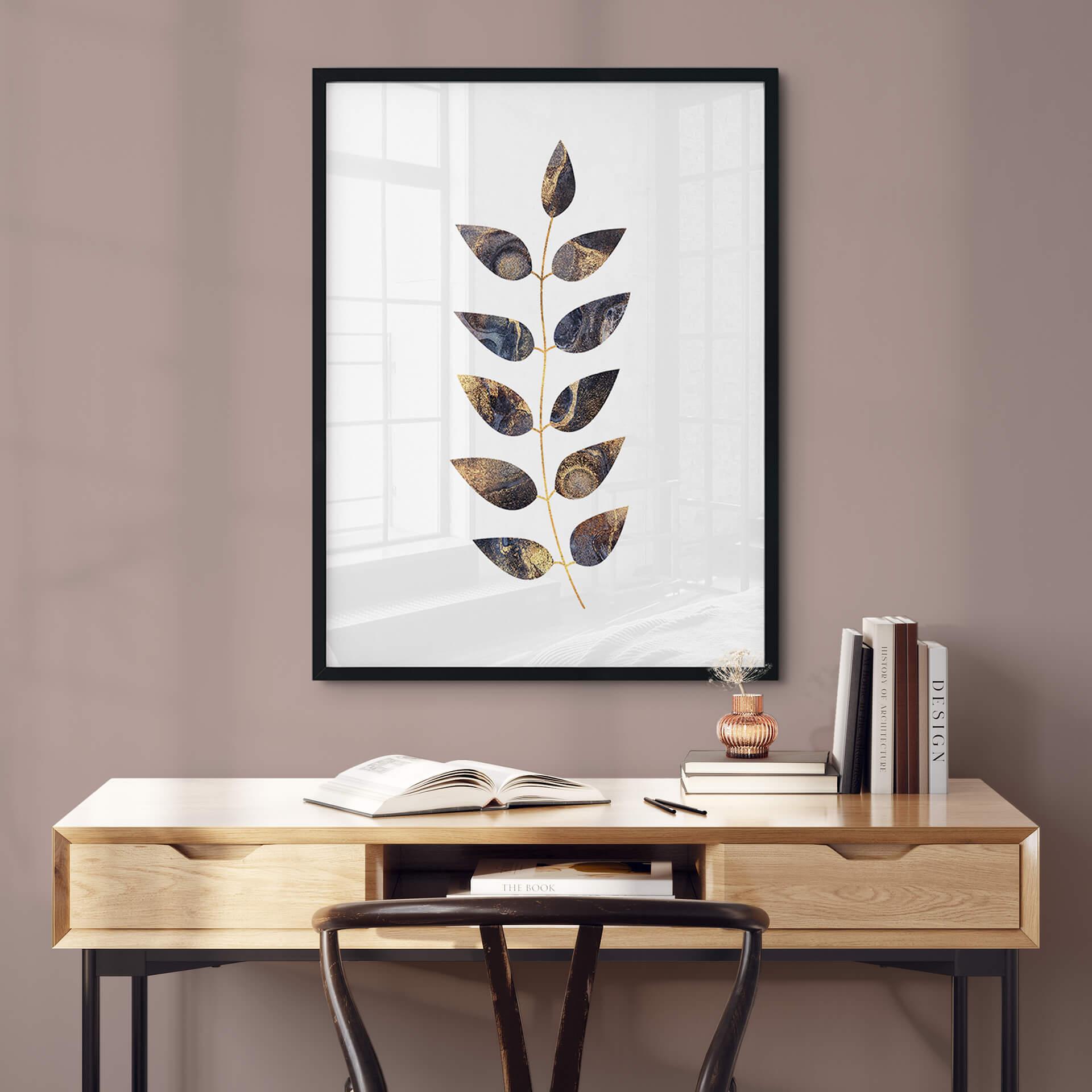 Póster Fredriksson - Hojas jaspeadas