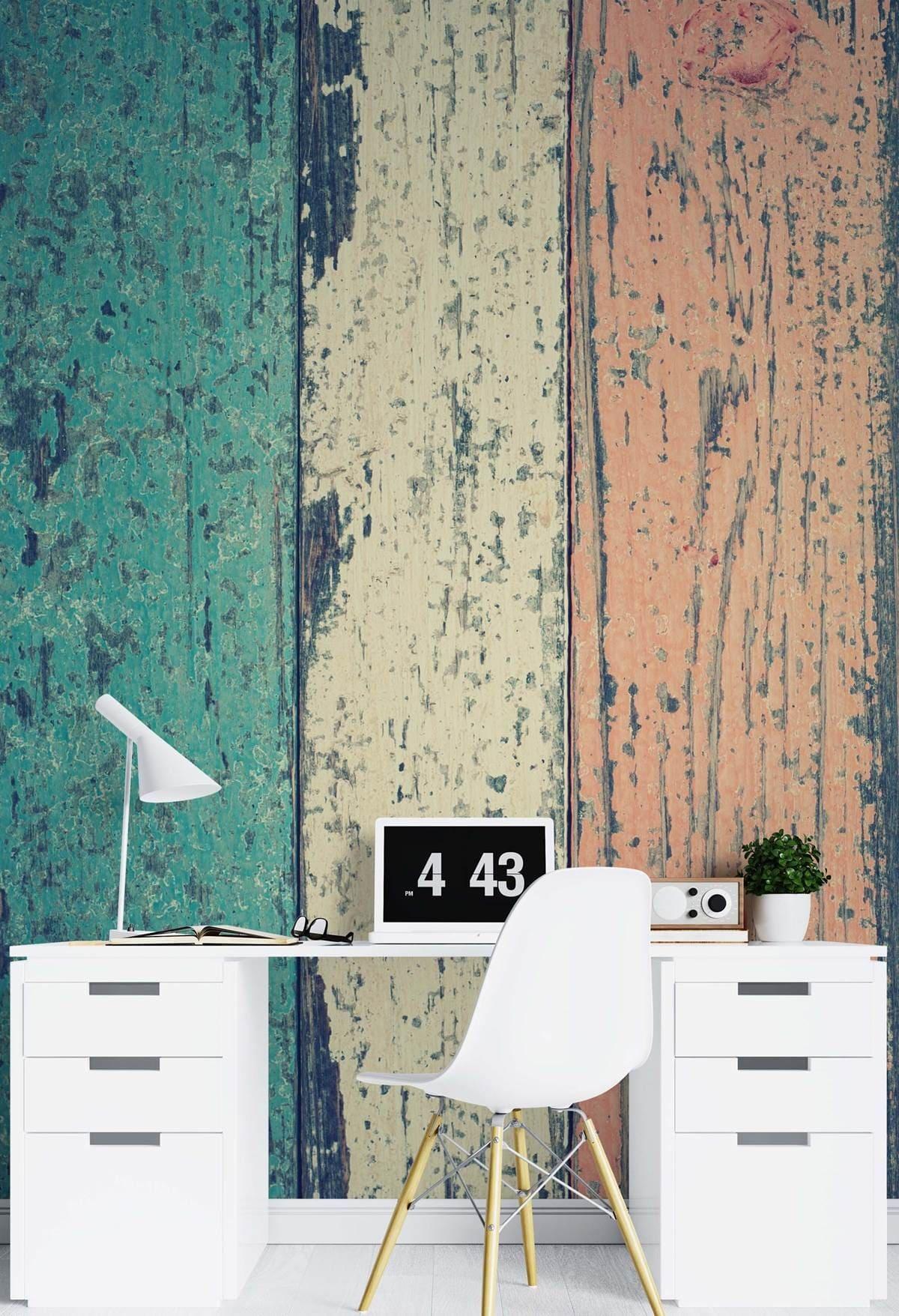 Fototapete, Pastell Holz Vintage