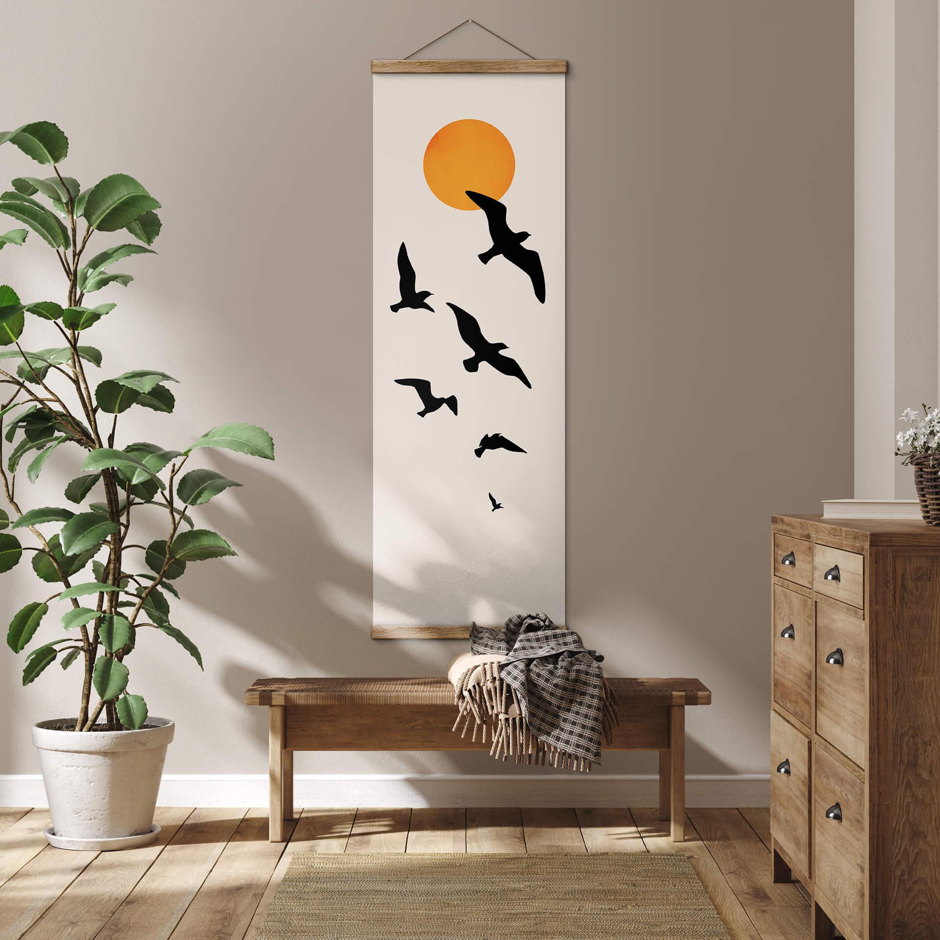 Tekstil plakat Kubistika - Traveling Birds
