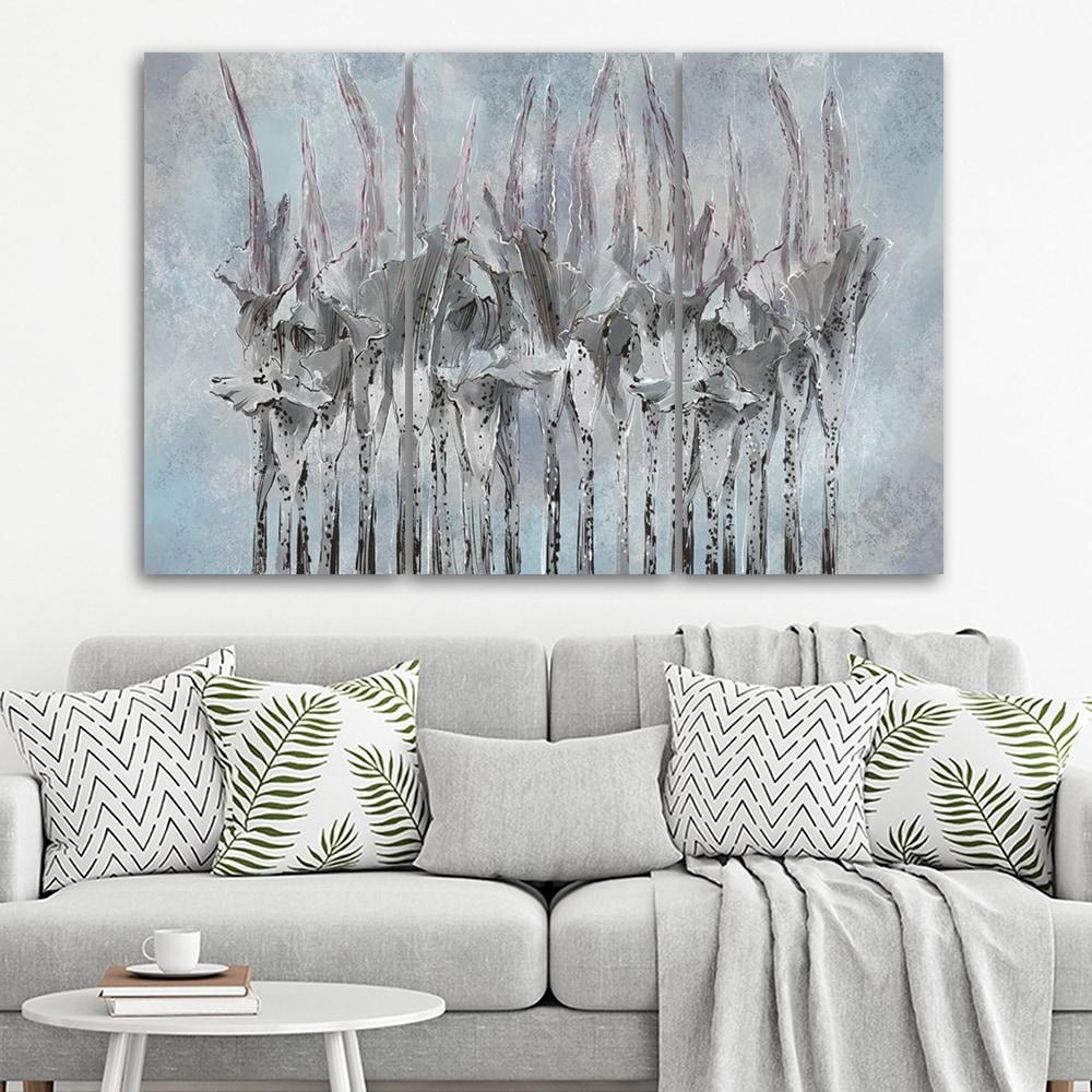 Lærred print 3 dele, planter blomster Simnitło