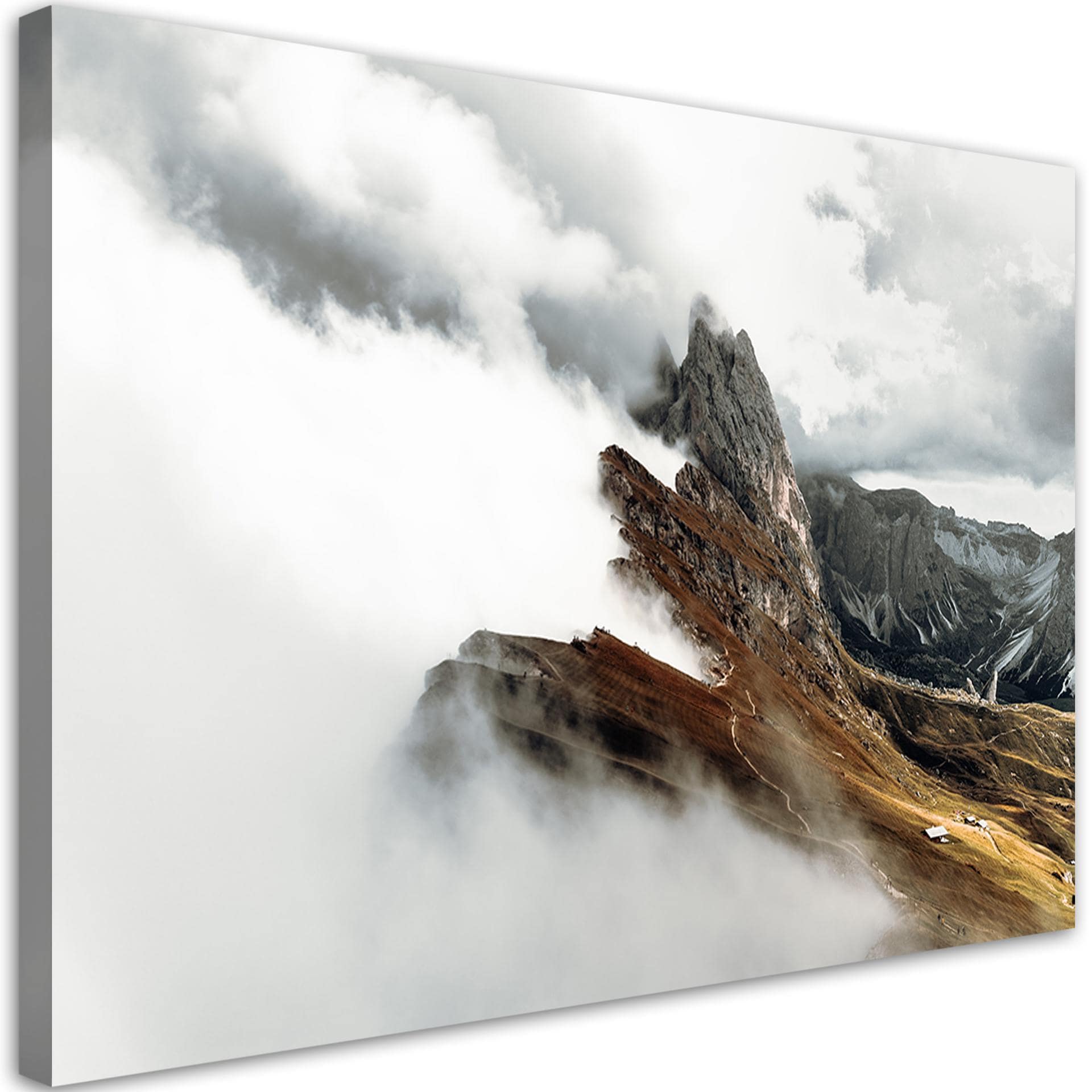 Canvasbillede, Bjergtoppe i skyerne