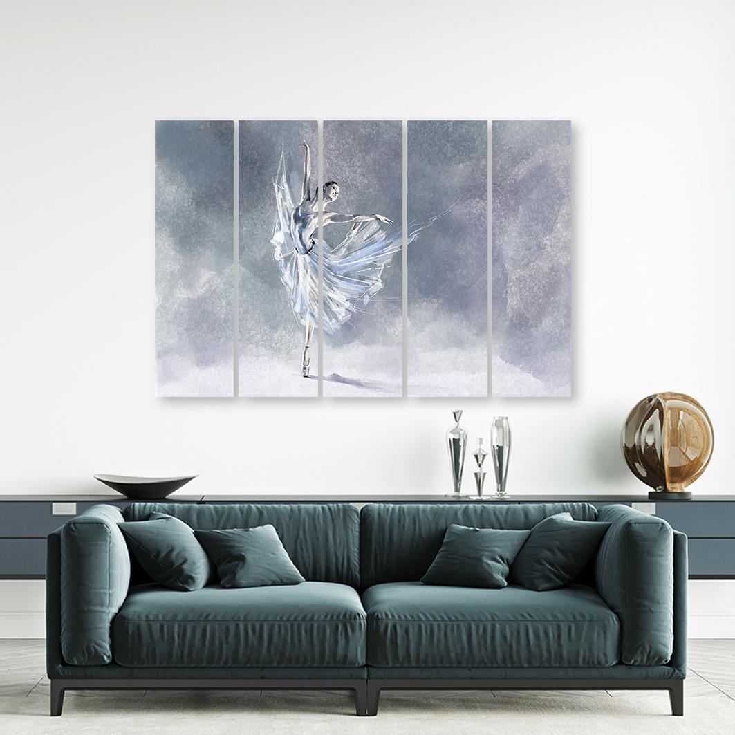 Leinwandbild 5 teilig, Ballerina Pirouet