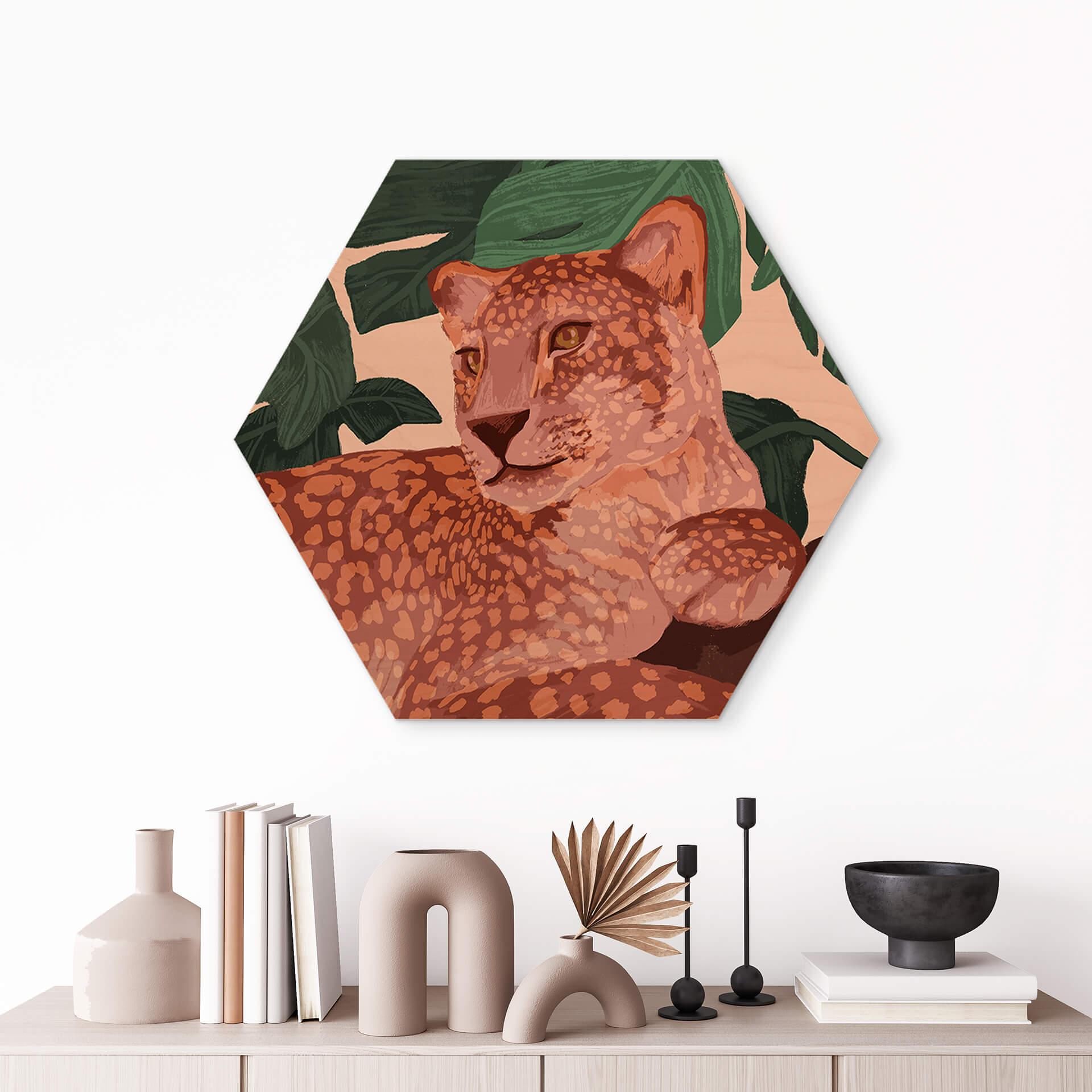 Hexagon Hout Goed Blauw - Gouden Panter
