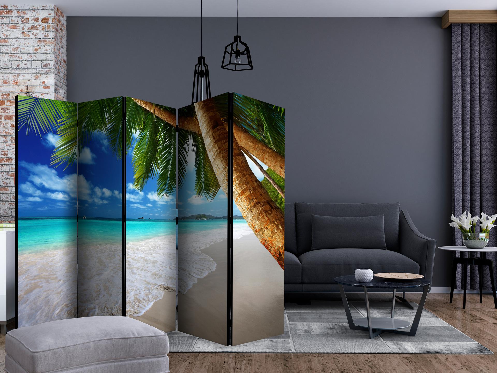Kamerscherm - Tropisch eiland , 5-delig - 225x172 cm