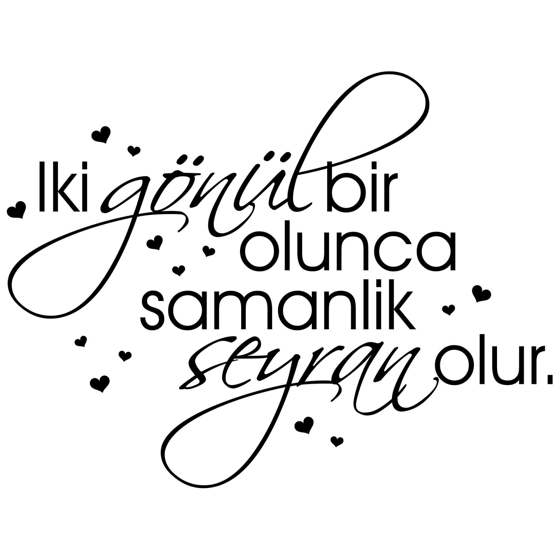 Wandtattoo Iki gönül bir olunca samanlik seyranolur