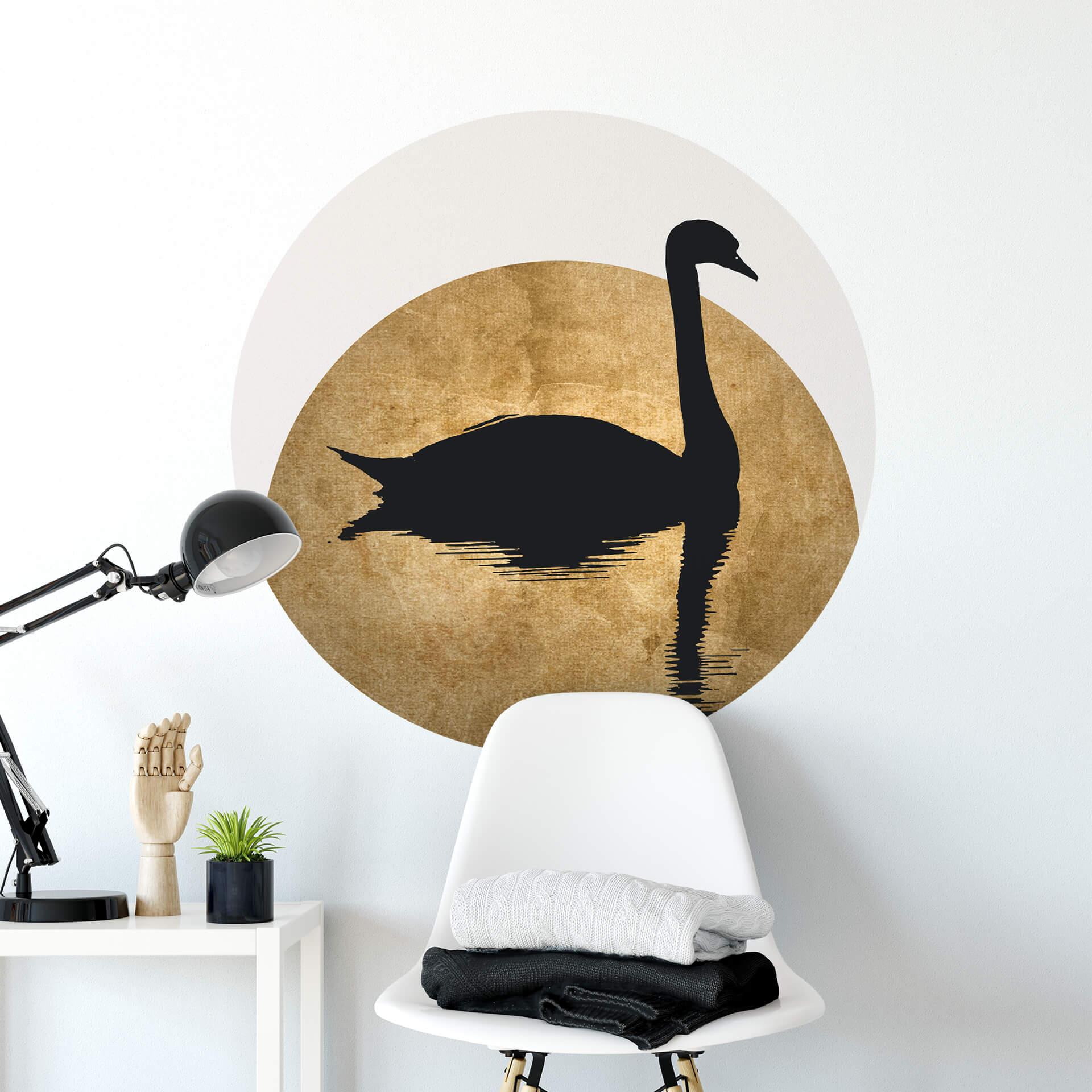 Adesivo murale Kubistika - Cigno