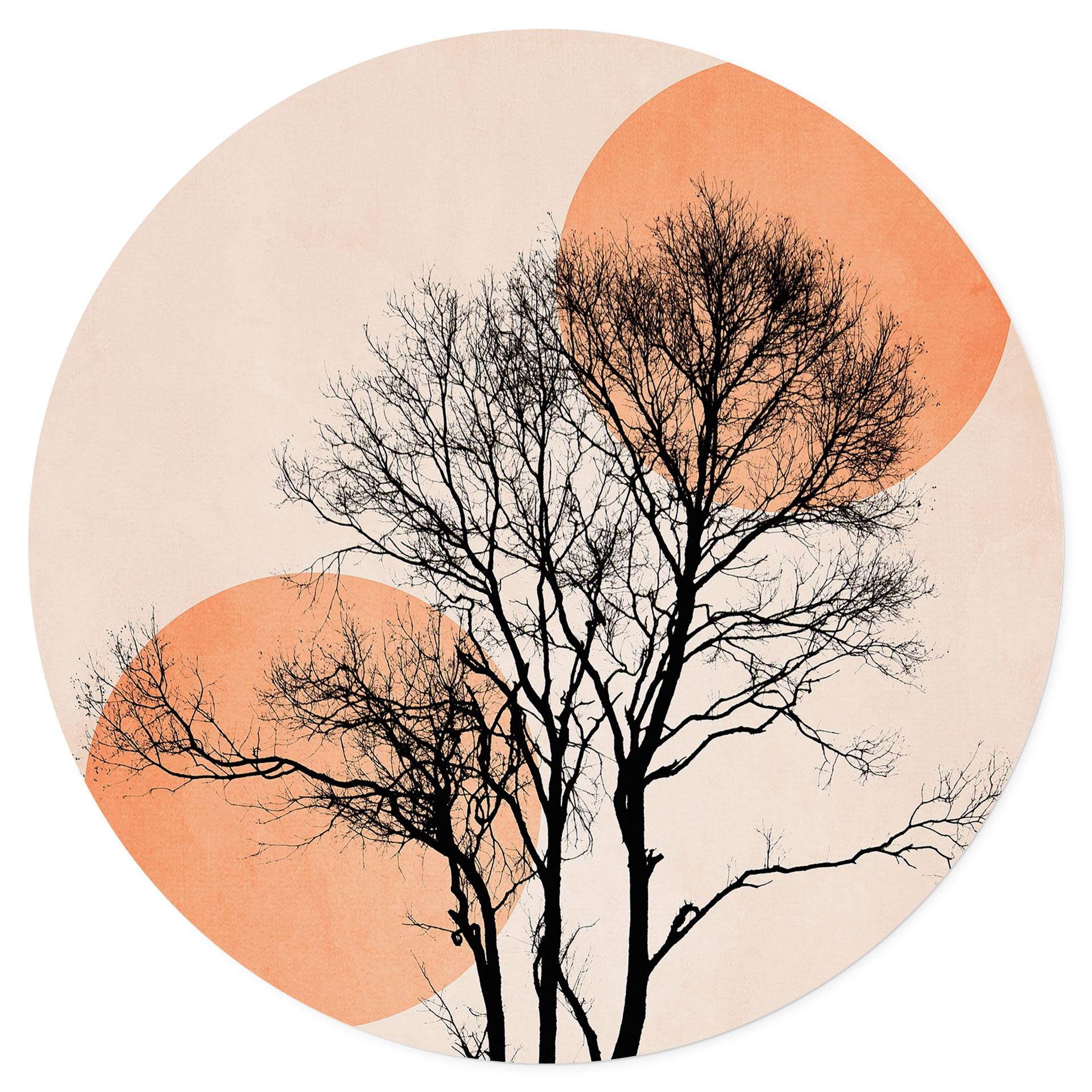 Vinilo decorativo sol y luna en naranja - Cubistika - Redondo