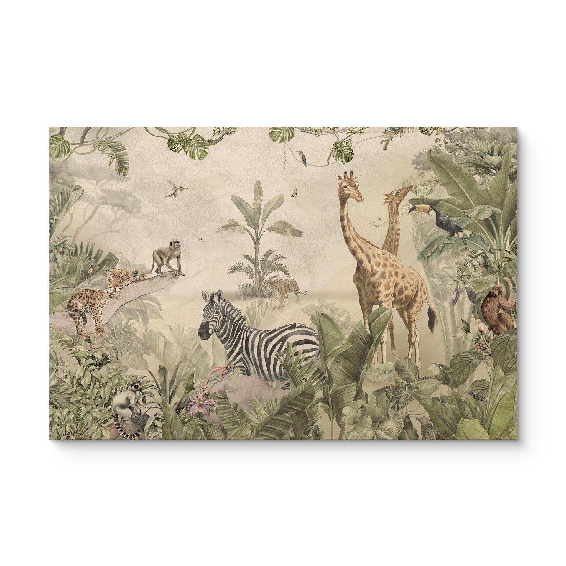 Houten Wanddecoratie jungle dieren op een Afmeting - Ms Tiff