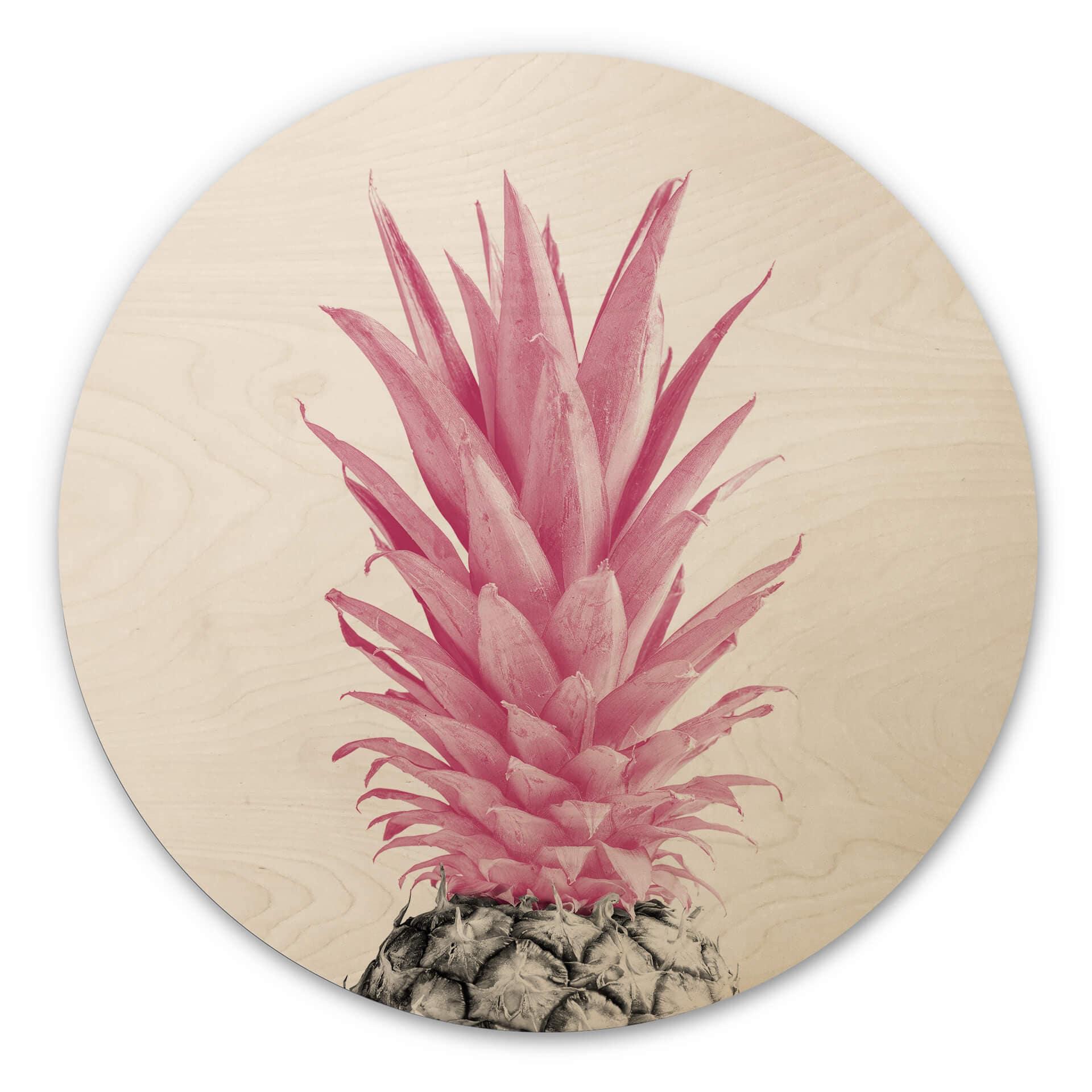 Væg cirkel træ 1X Studio - Pink Pineapple