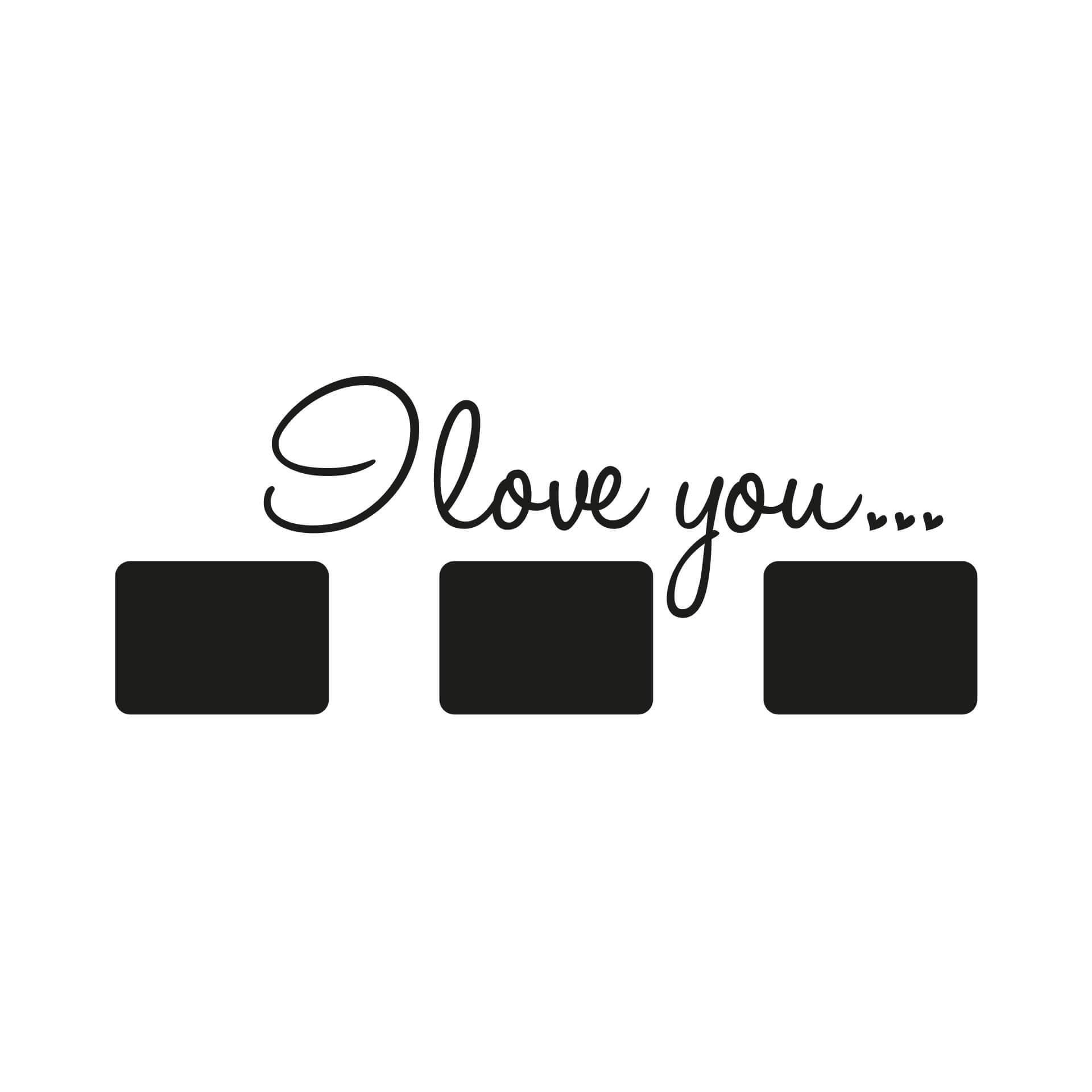 Wandtattoo I love you mit Platz für Fotos
