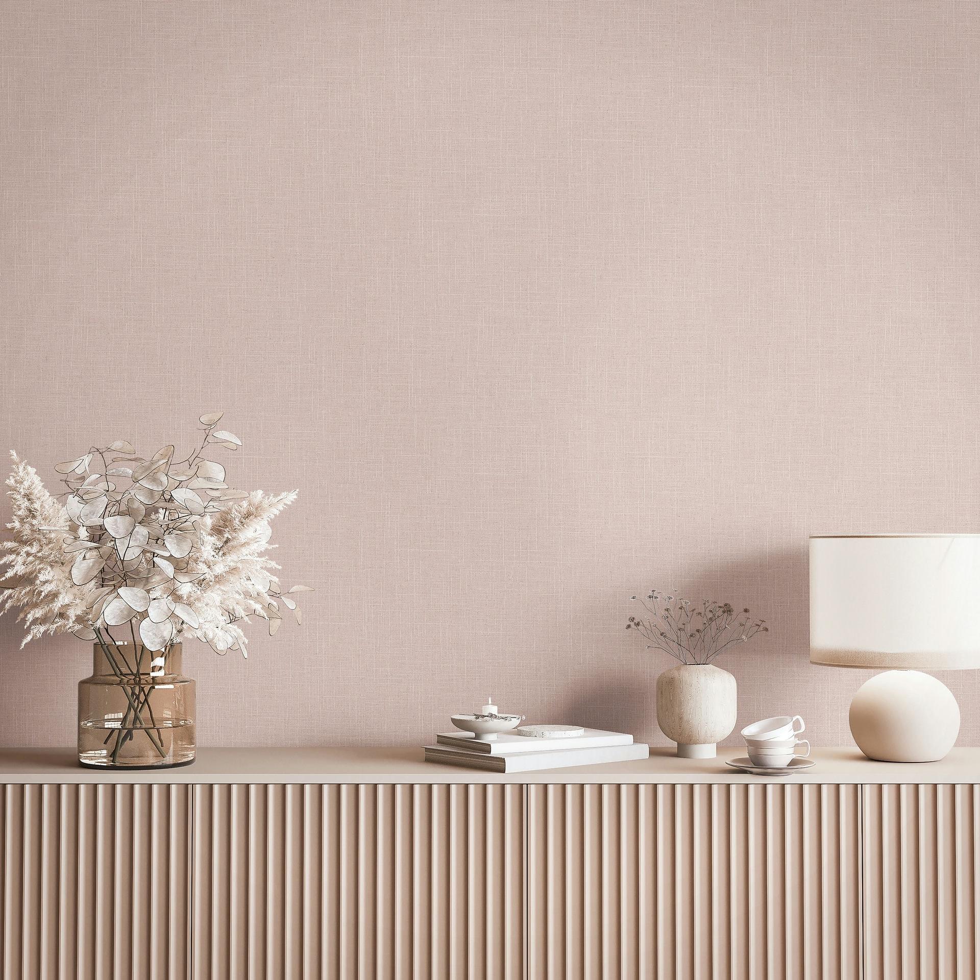 Vliesbehang, structuur effen modern mat in rood