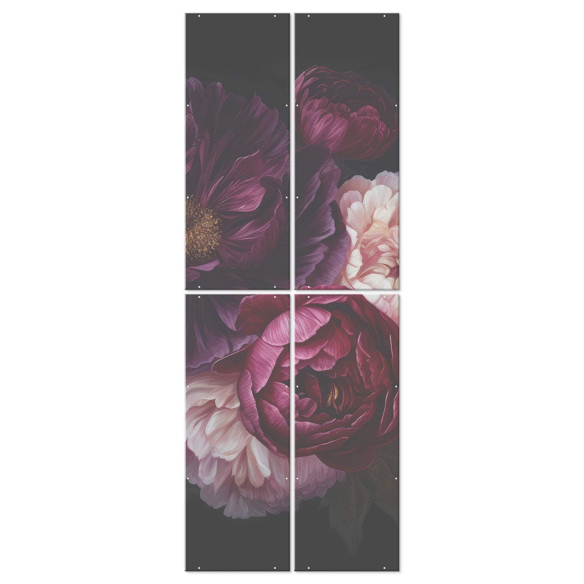Divisorio, schermo, schermo privacy appeso bouquet di fiori con peonie - UN Designs