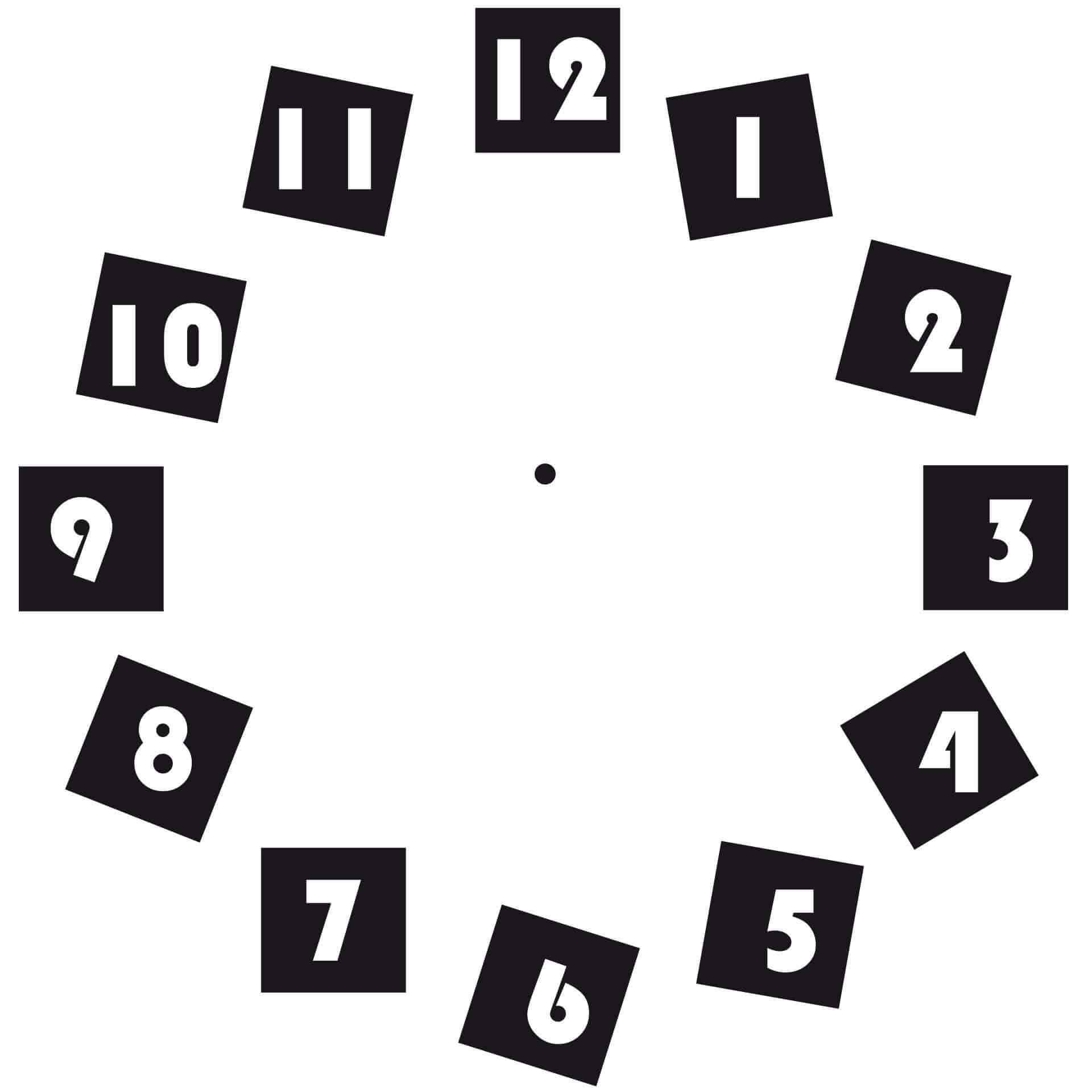 Adesivo murale - Orologio da parete Digits