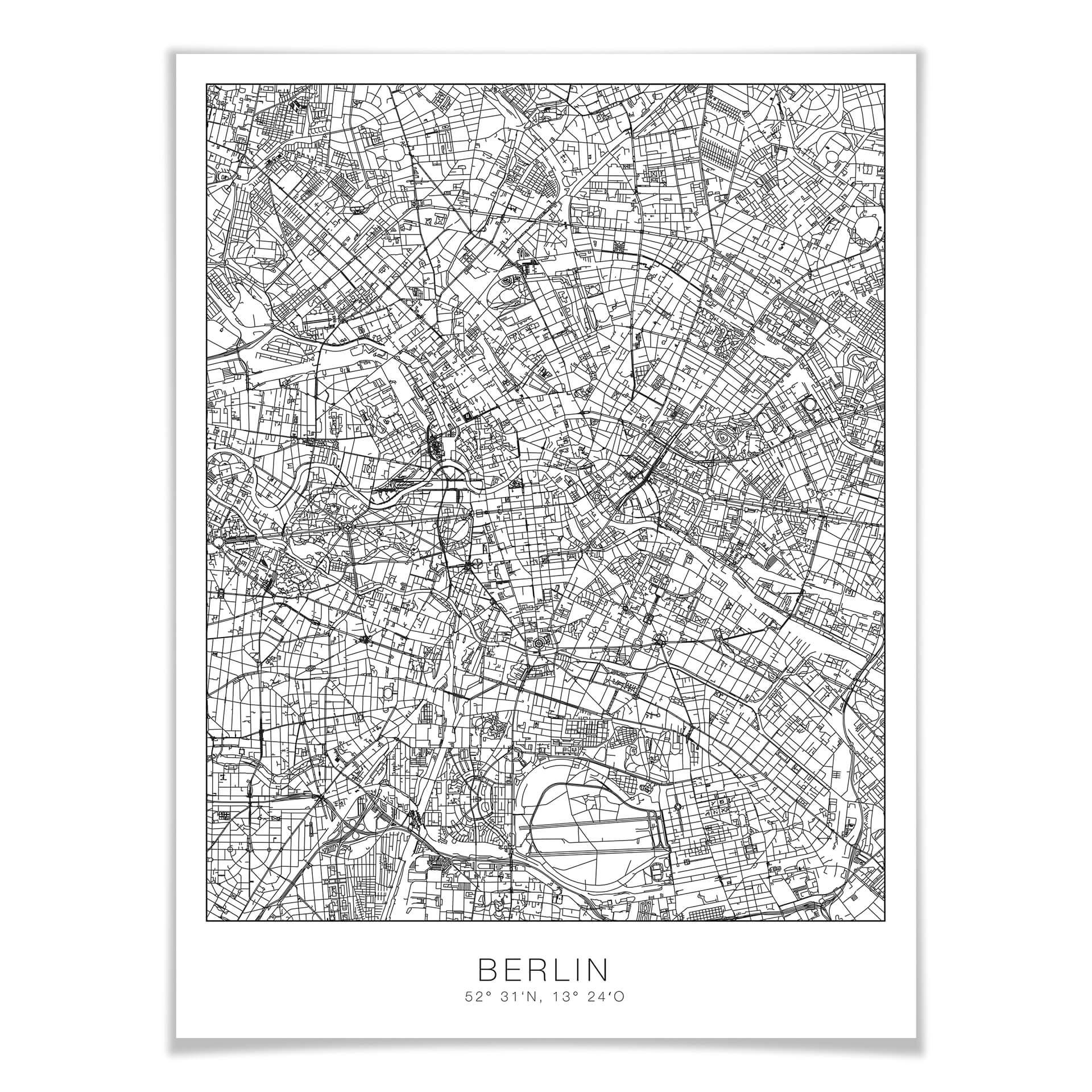 Póster mapa de Berlín