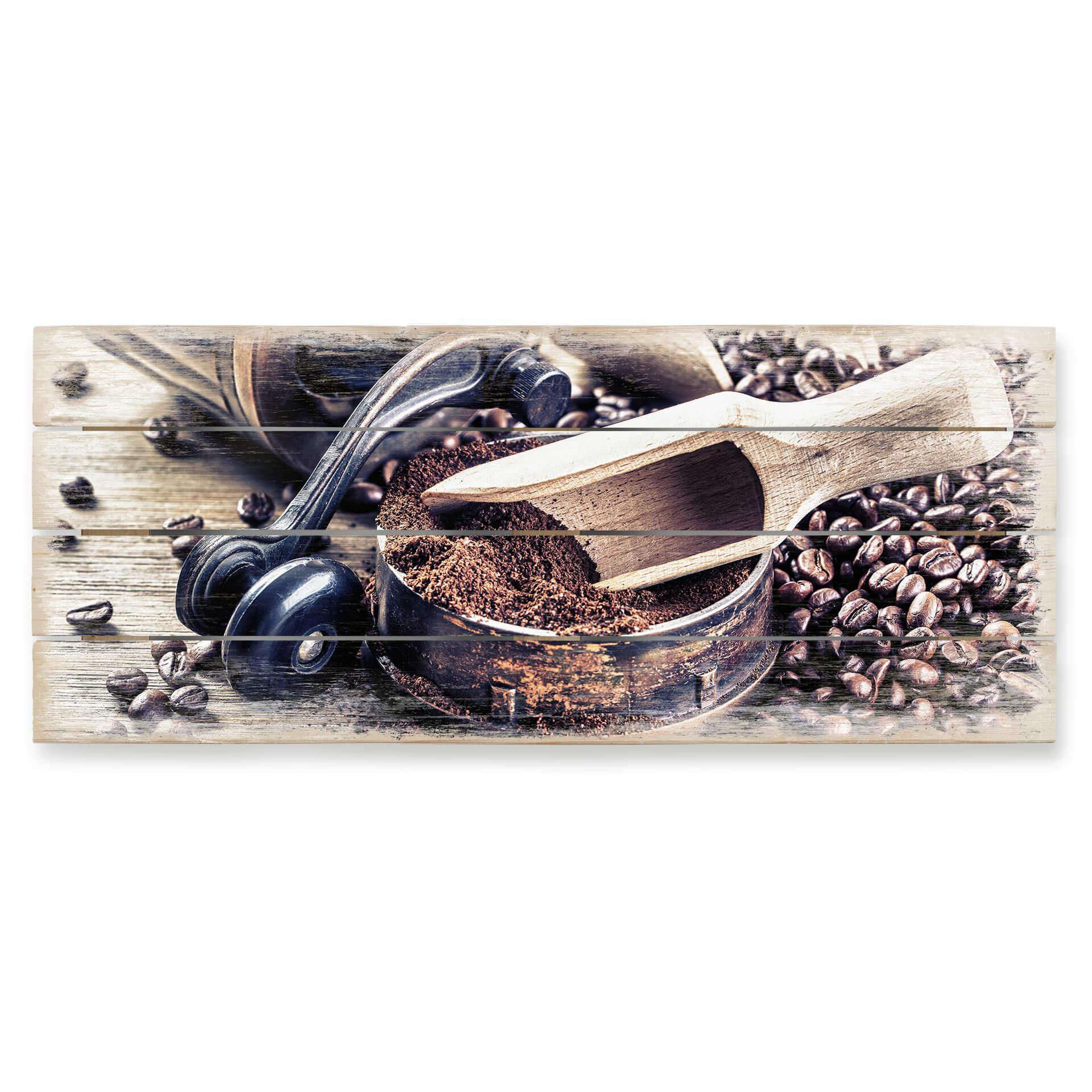 Holzbild Kaffeeduft - Panorama