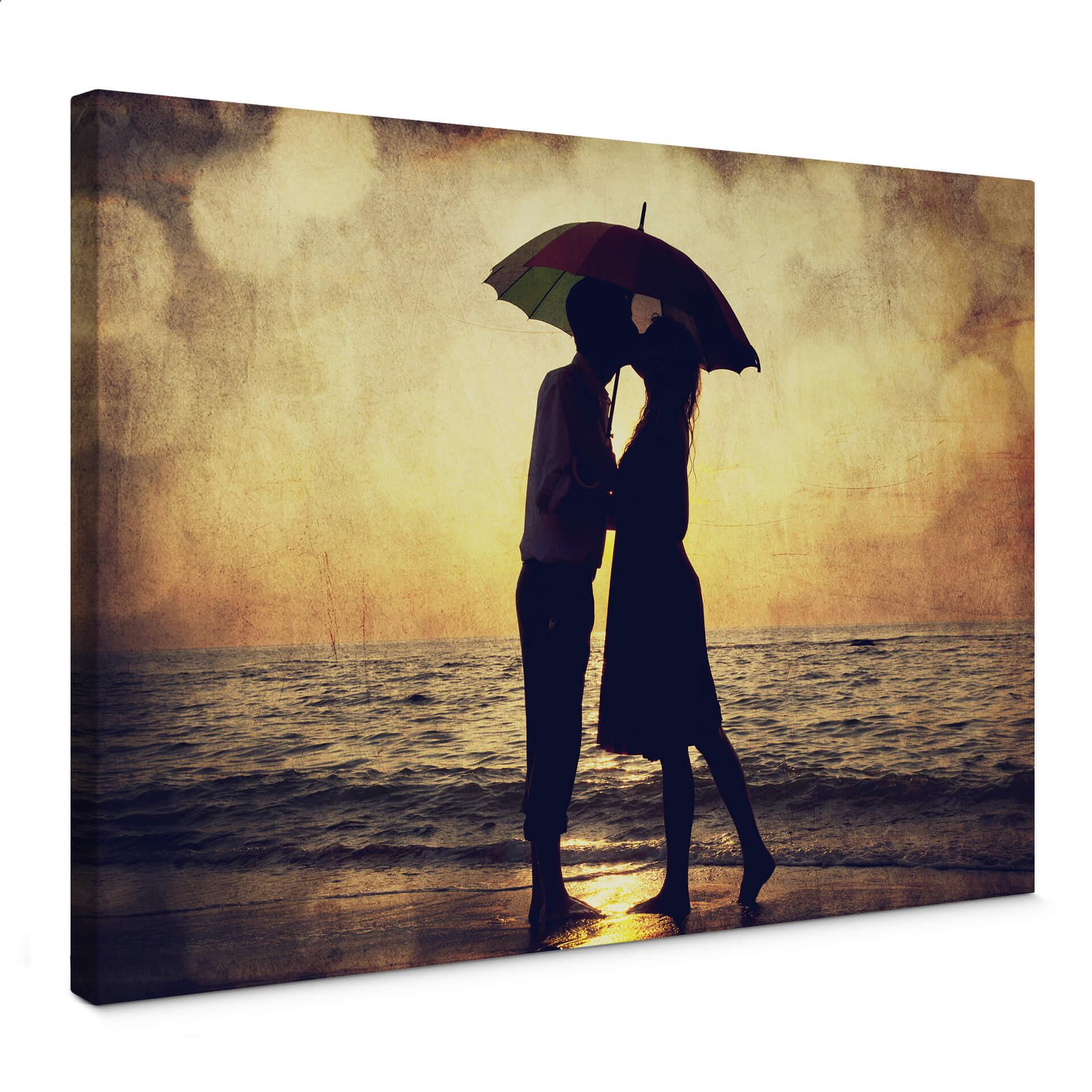 Lienzo Amor al atardecer