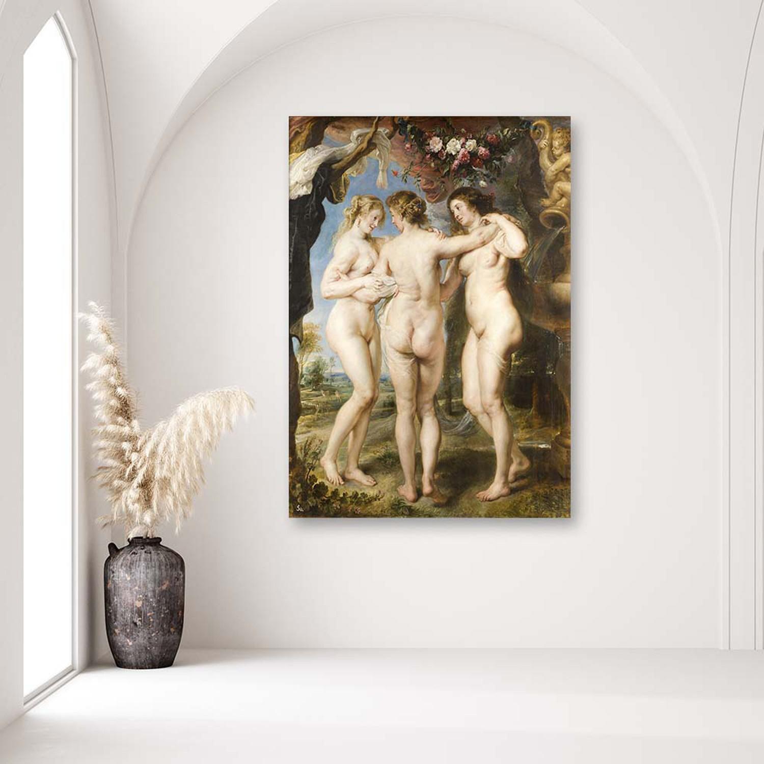 Canvasbillede, De tre gratier - P. P. Rubens reproduktion