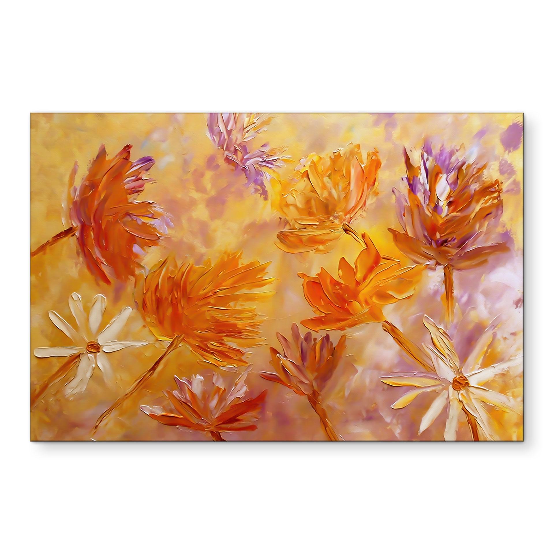 Vægmaleri Golden Blossom Rush | Blomstermaleri - Pomata – print på aluminium (Alu-Dibond)