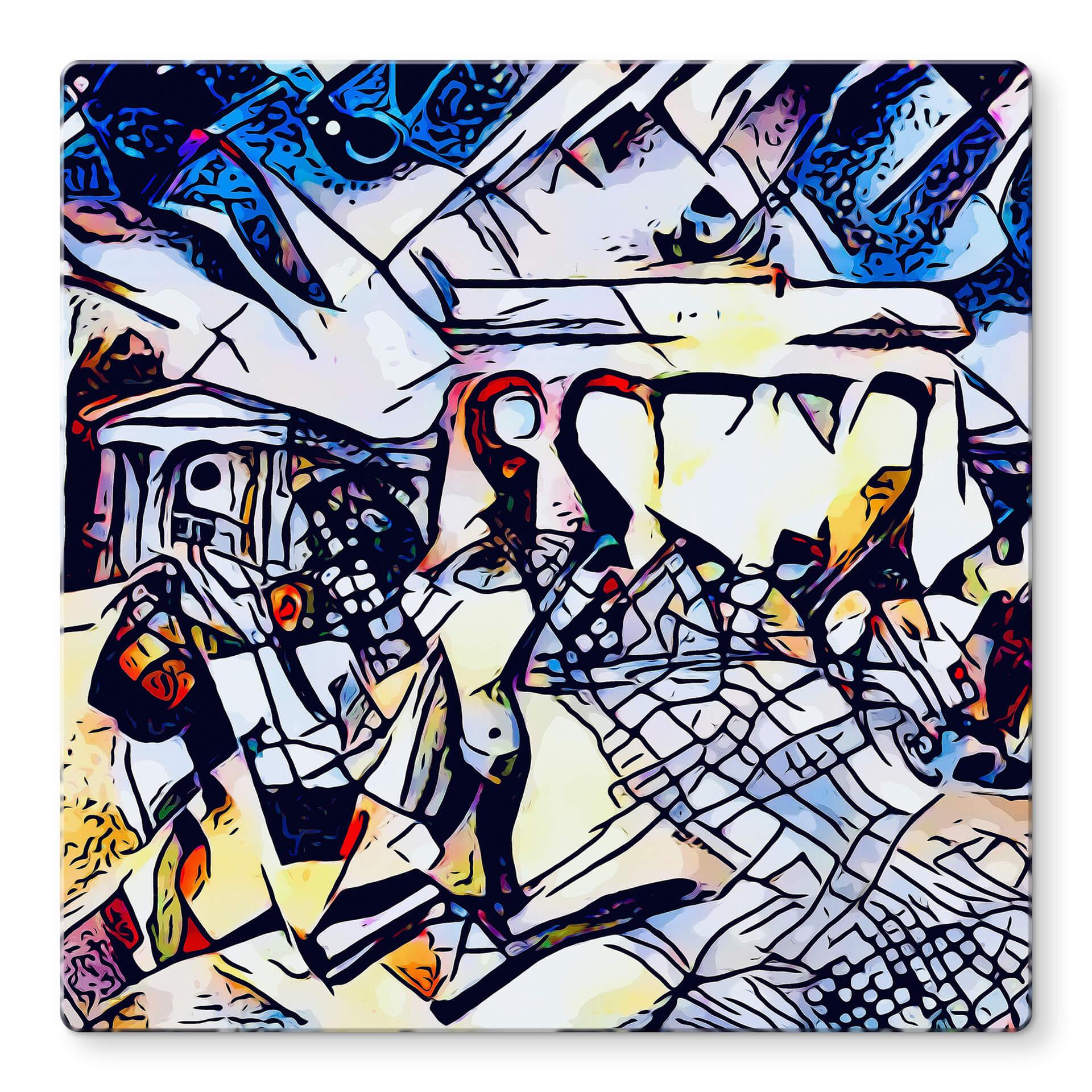 Tableau sur verre Zamart - Kandinsky rencontre Berlin bleu ciel