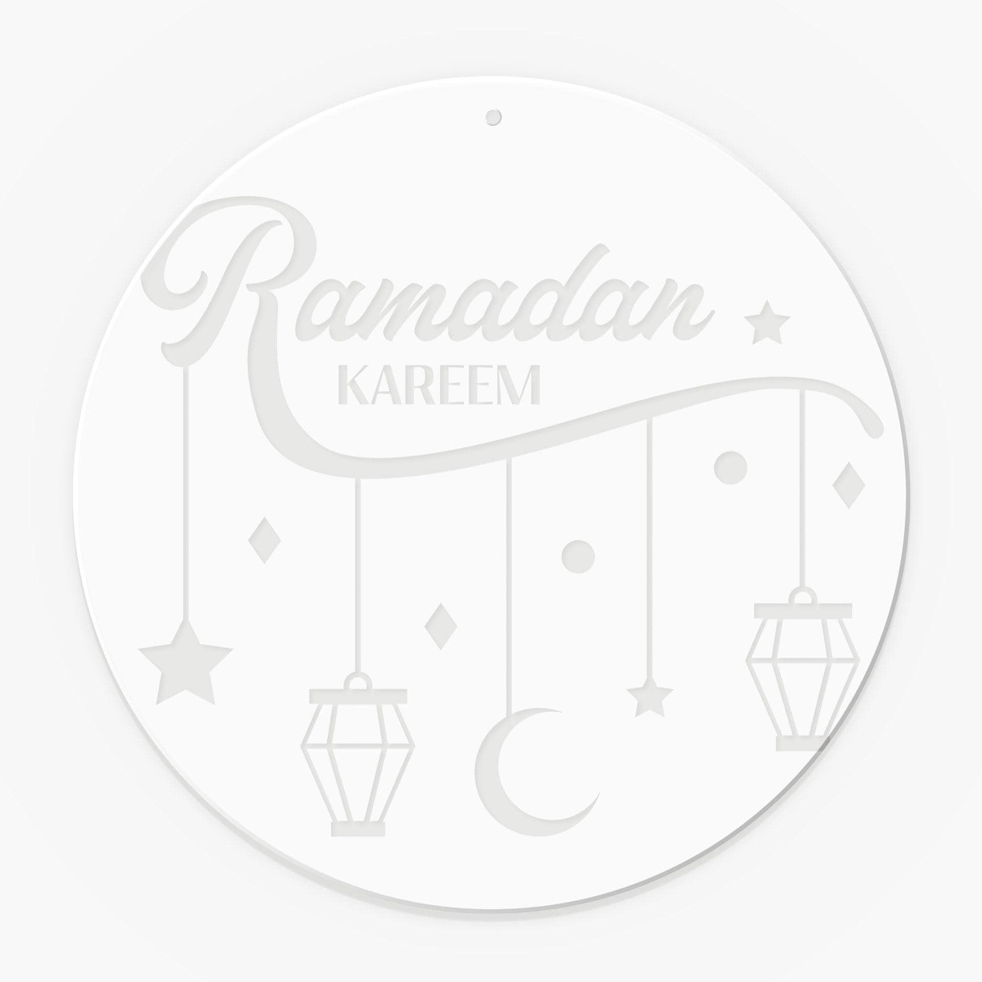 Quadro in vetro acrilico, immagine per finestra da appendere Ramadan Kareem - Lanterne di stelle di