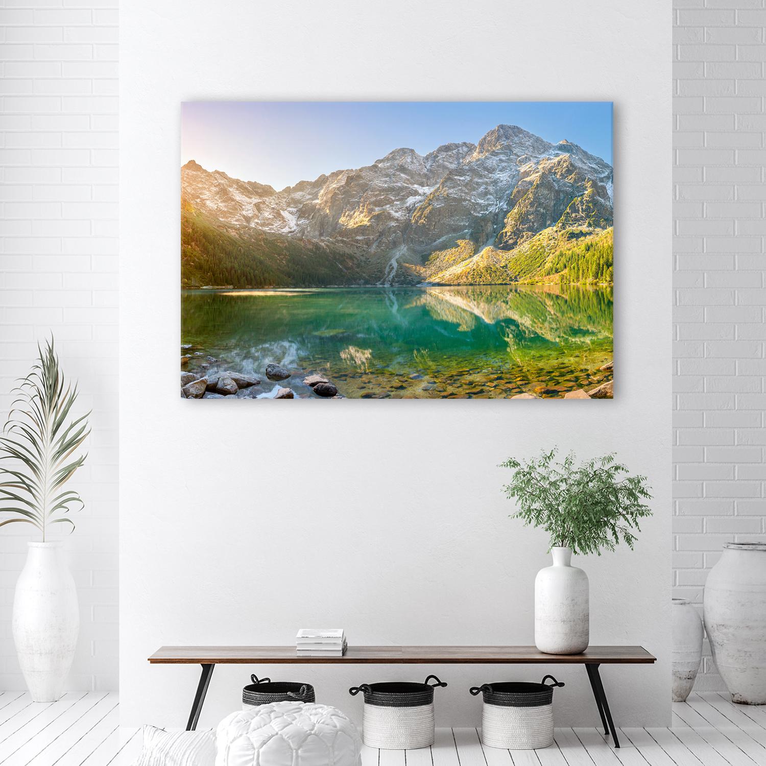 Canvasbillede, bjergsø