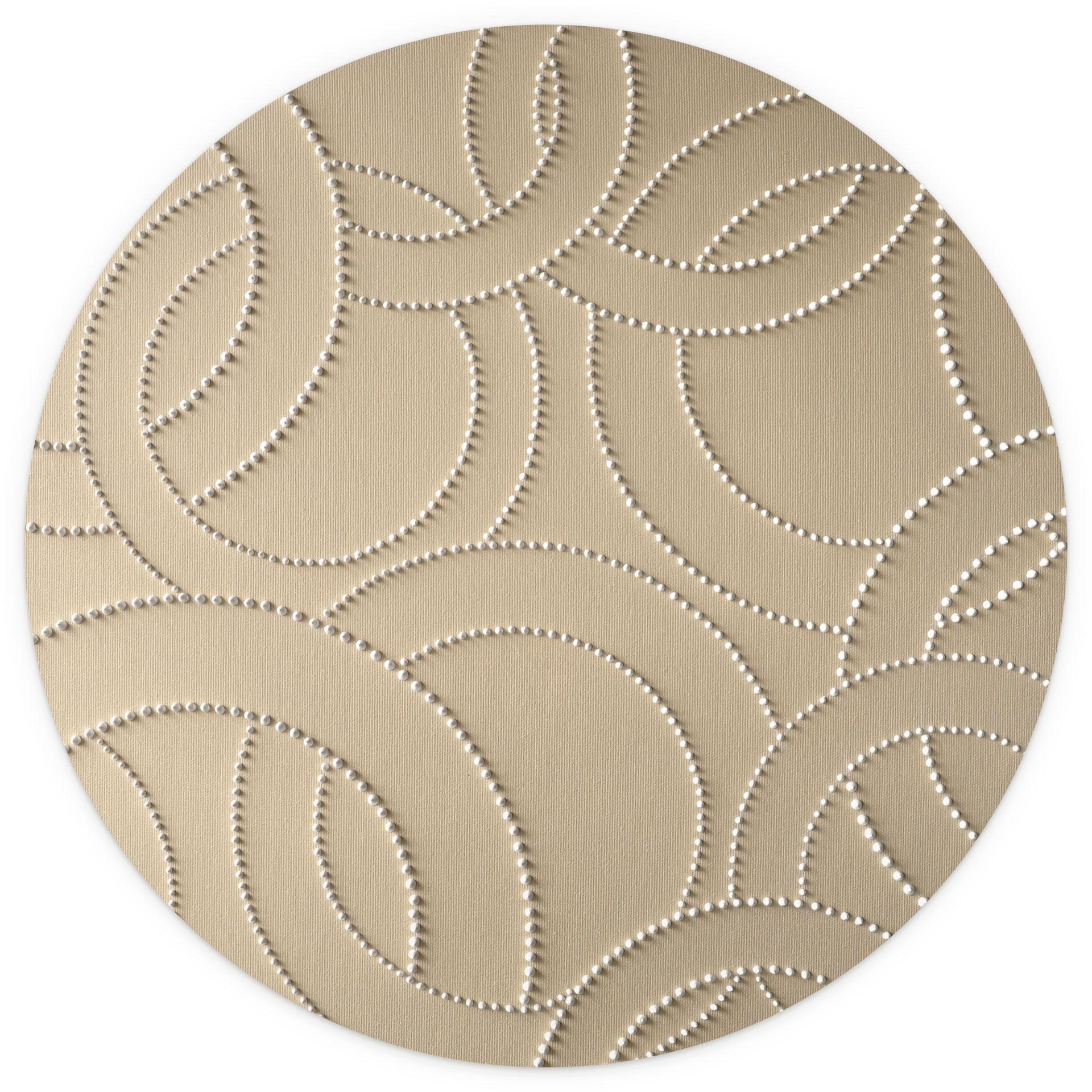 Fotobehang met 3D ontwerp - Abstracte ringen beige - Grande - Rond - vliesbehang/zelfklevend vliesbe