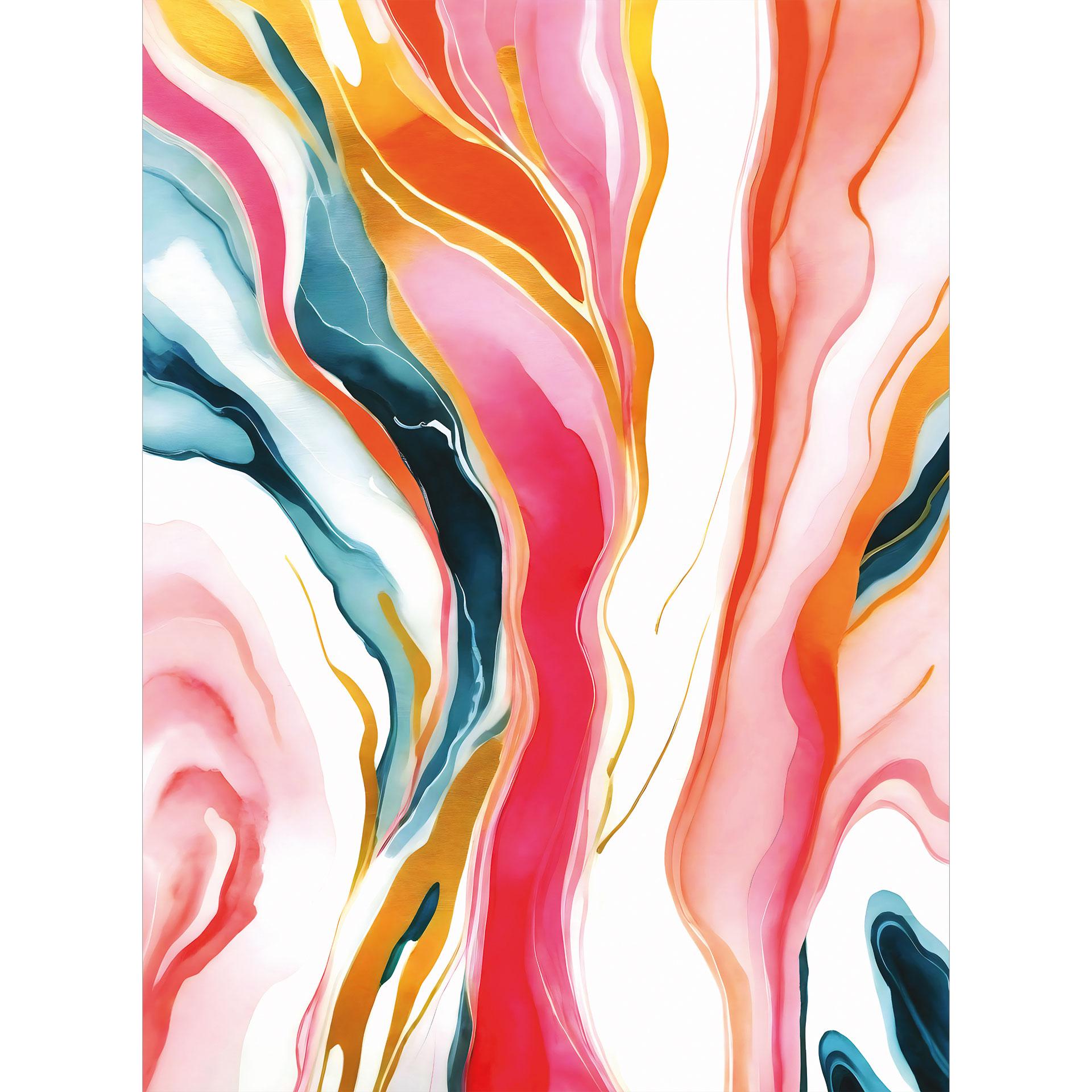 Fotobehang Kleurrijk gemarmerd abstract - Gokhale