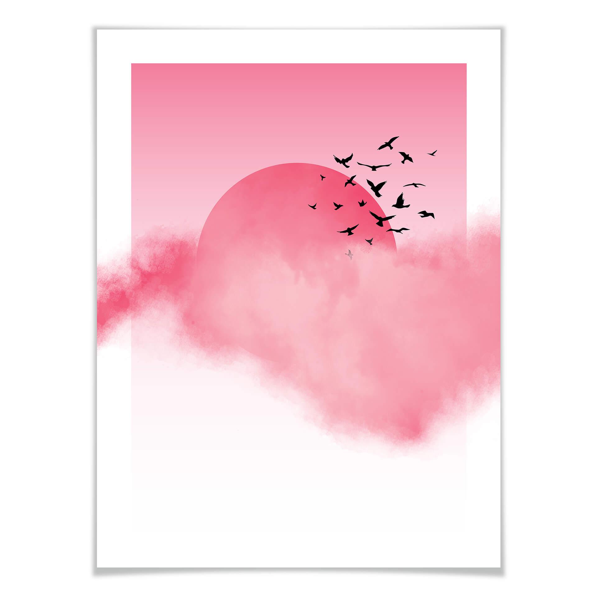 Plakat Nordic Creators - Różowe słońce