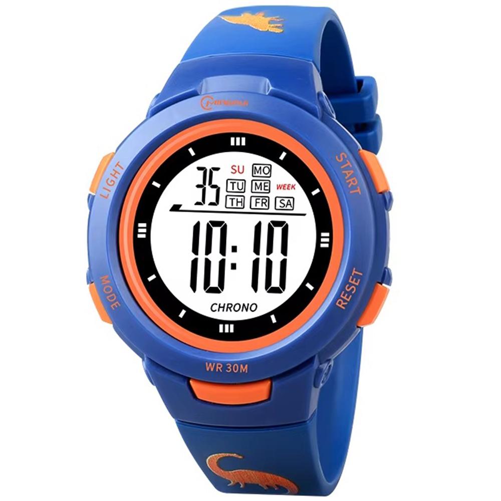 Sport Armbanduhr | Digitale Uhr für Kinder und Jugendliche | Dunkelblau Dino
