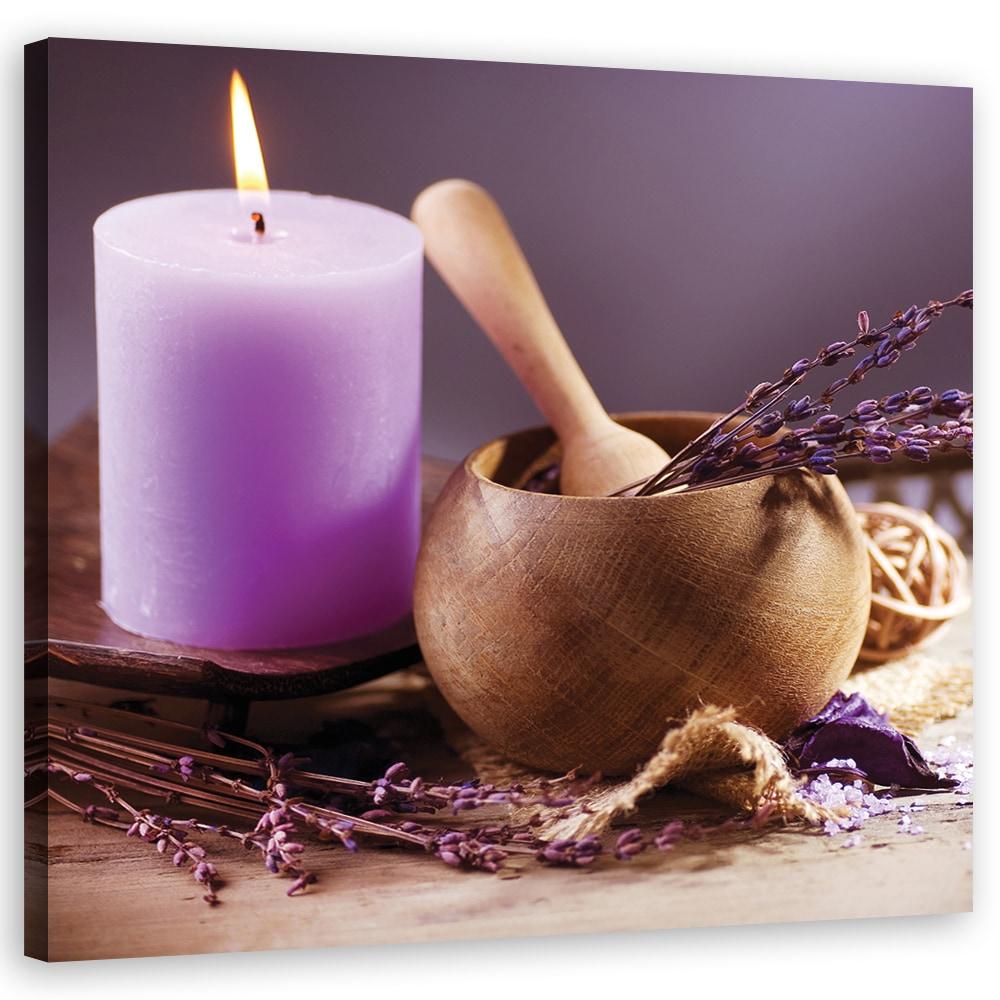 Canvasbillede, Spa lavendel stearinlys