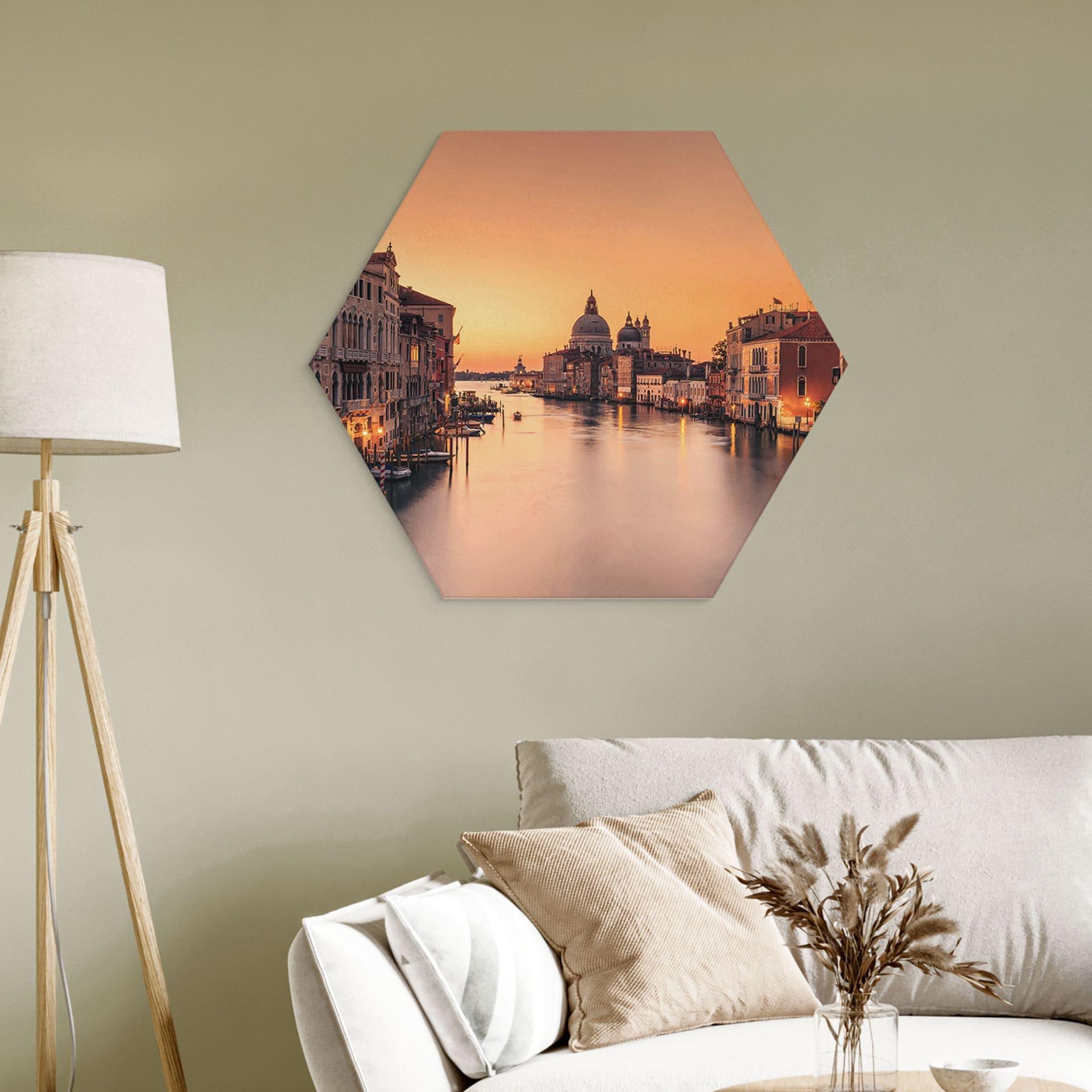 Hexagon Dibond Solnedgang i Venedig - Zhang