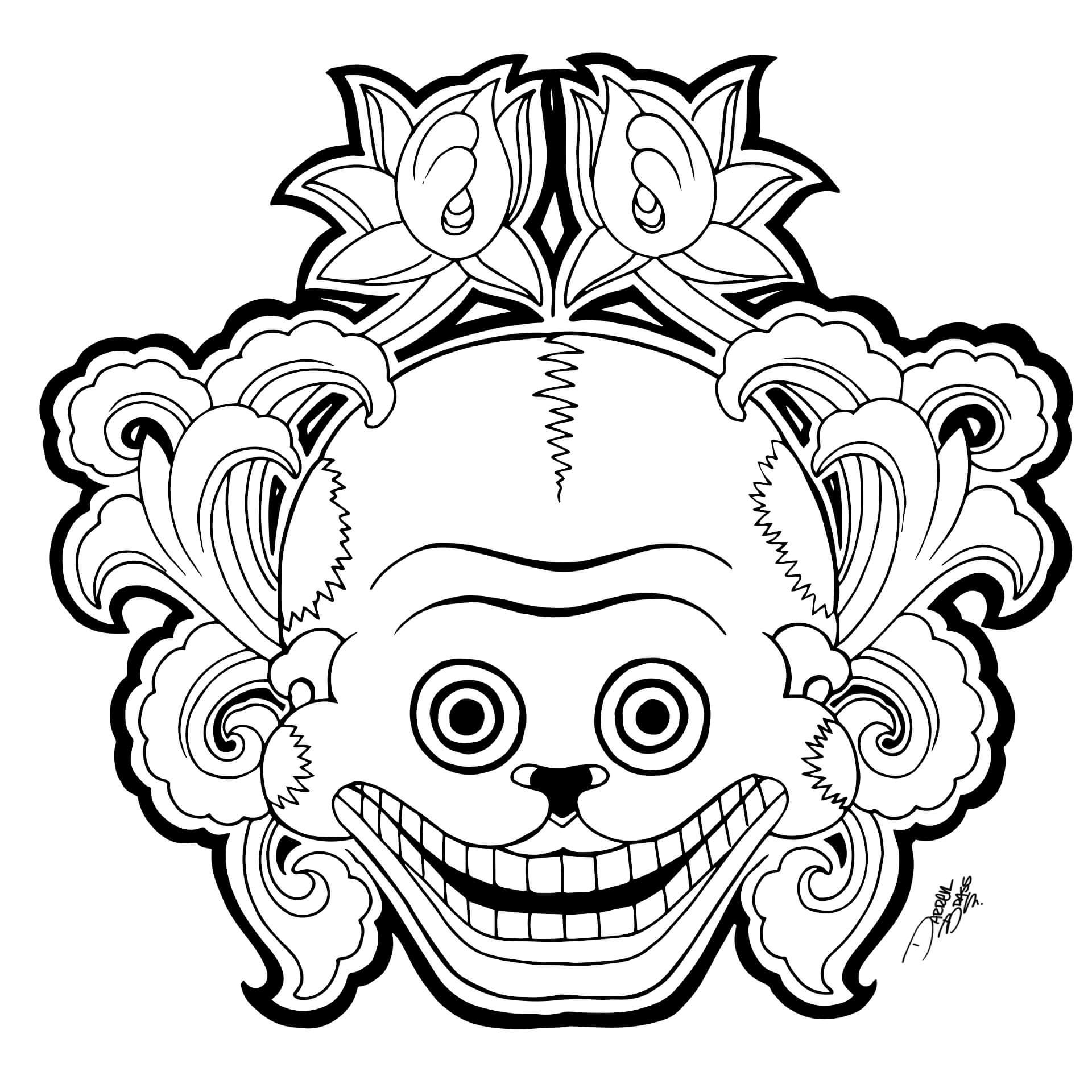 Fensterbild Miami Ink Mexikanische Totenmaske 2