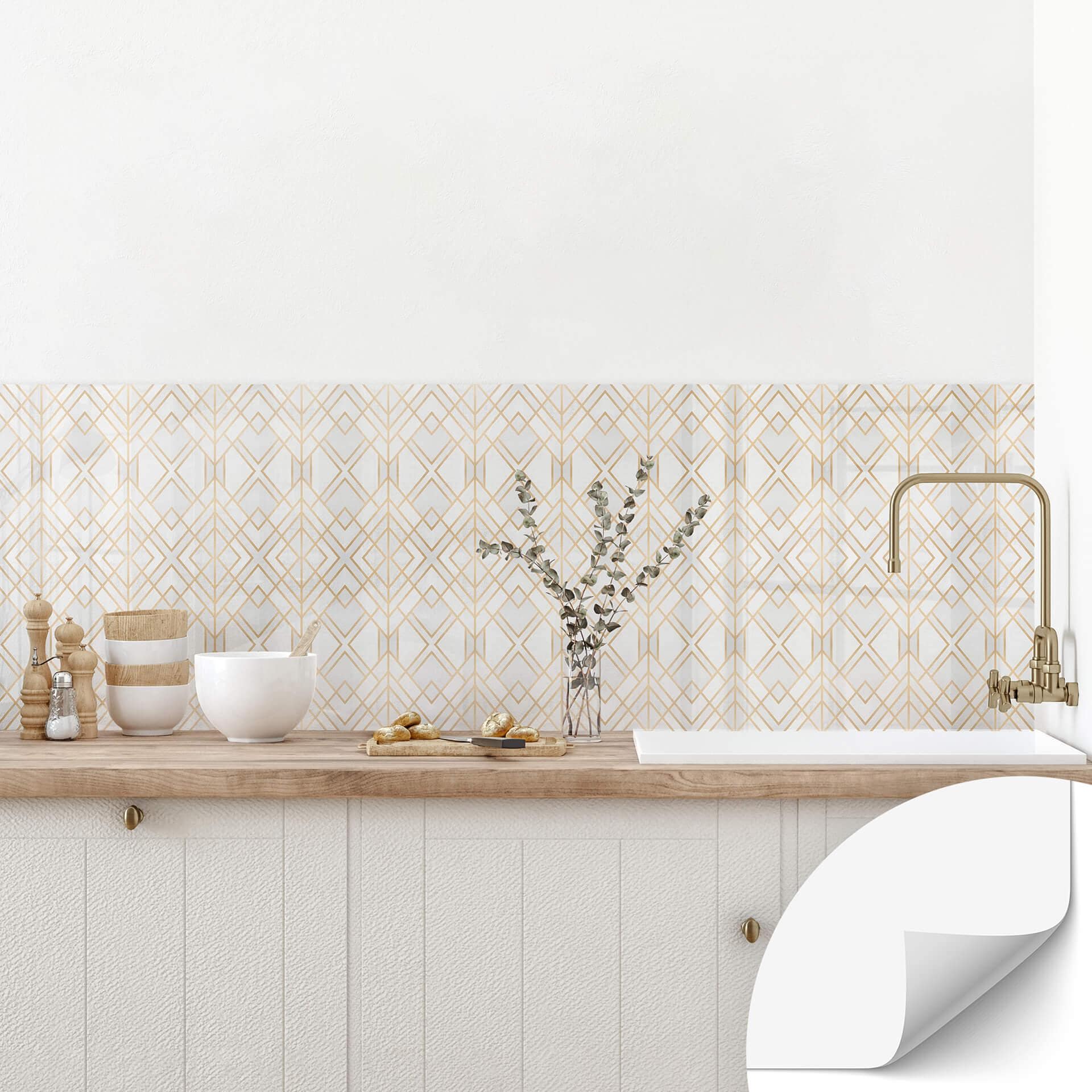 Fredriksson självhäftande Stänkpanel - Golden geometry