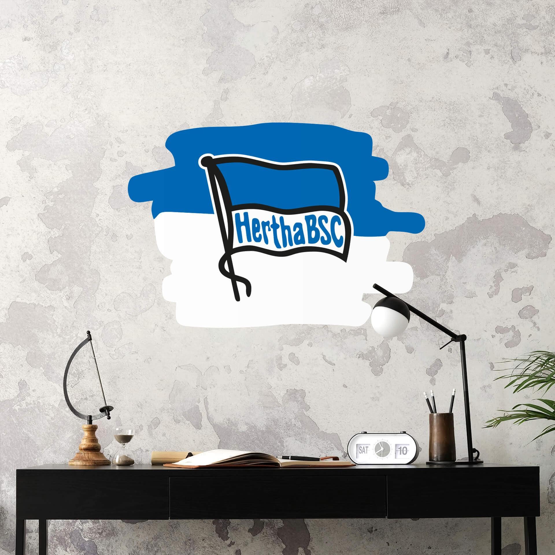 Wandtattoo Hertha BSC Logo auf blau-weißem Hintergrund - 70x50 cm