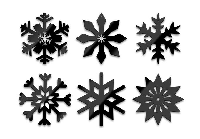 Décoration en verre acrylique - Flocons de neige (6 pièces)