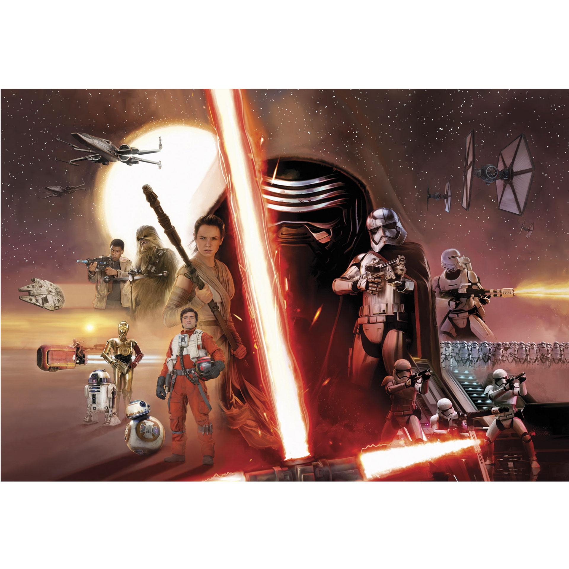 Fotobehang Papierbehang Star Wars EP7 Collage