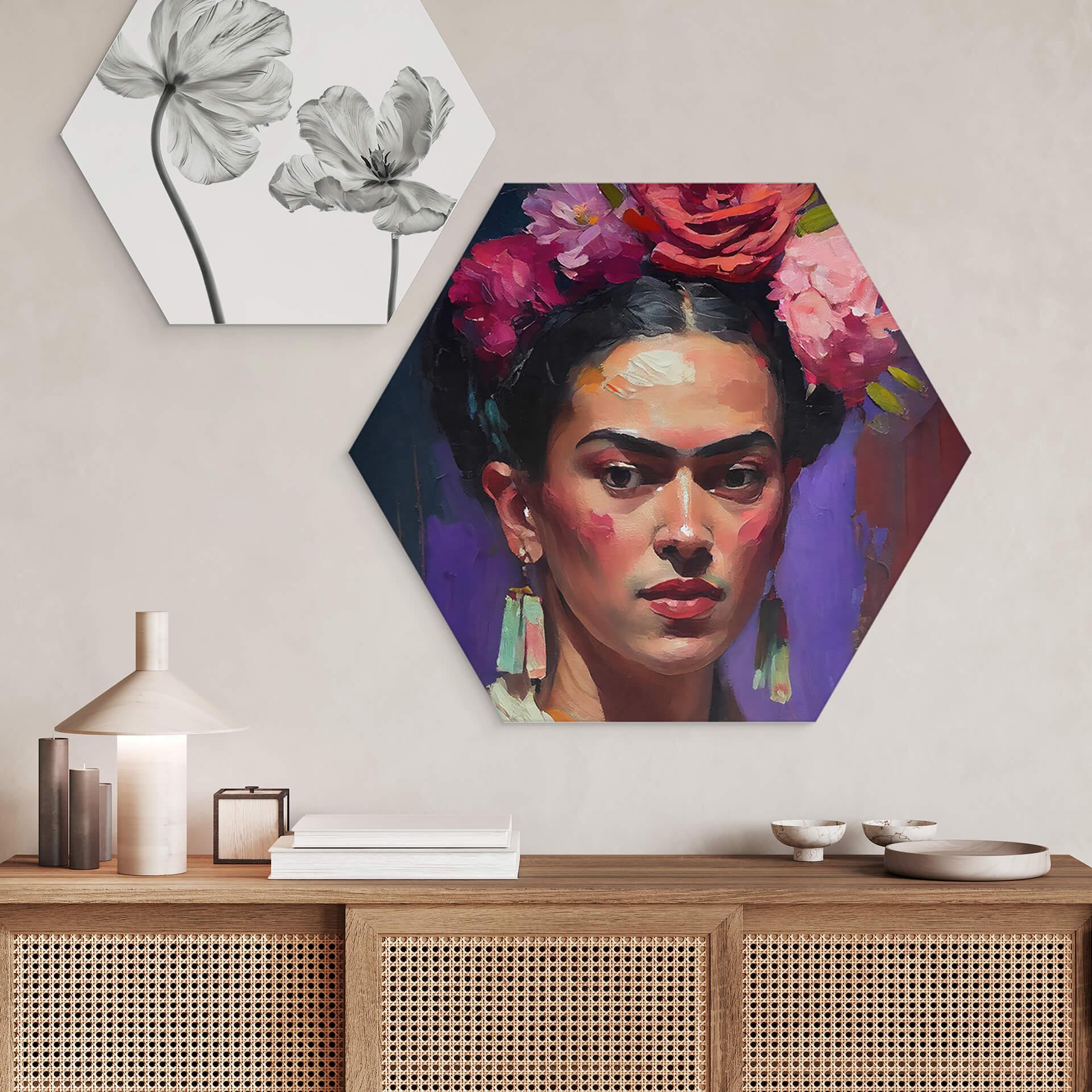 Hexagon Dibond Treechild - Portrait of Frida