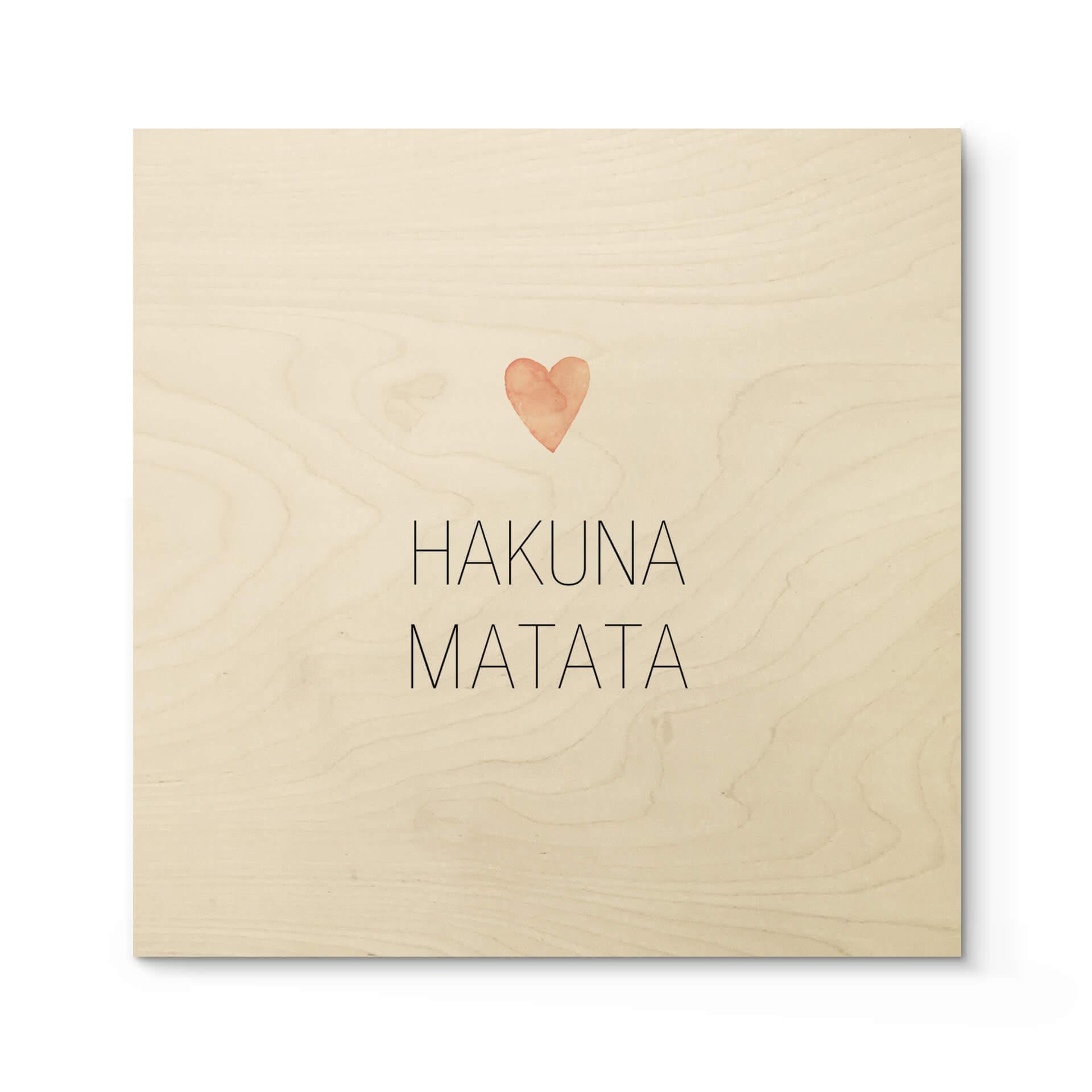 Confetti & Cream Billede af træ - Hakuna Matata - Firkantet