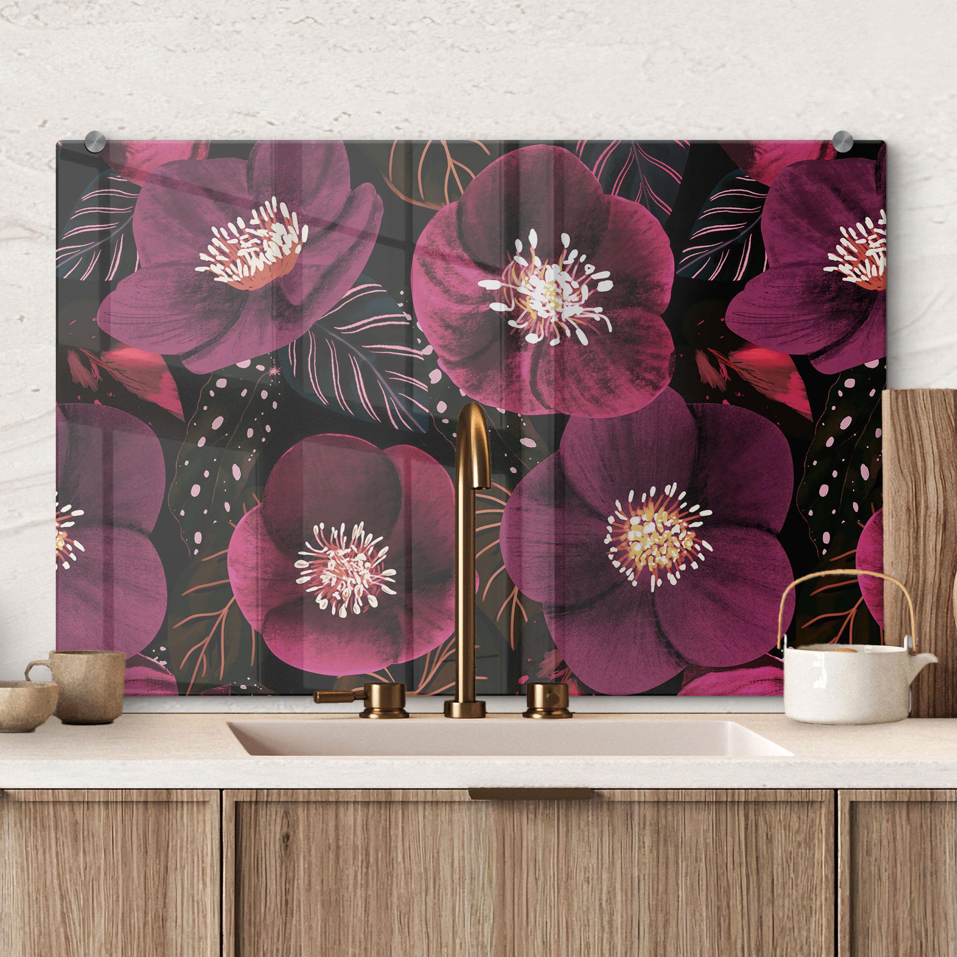 Stænkplade Blomsterpragt i lilla toner - Anis-illustration