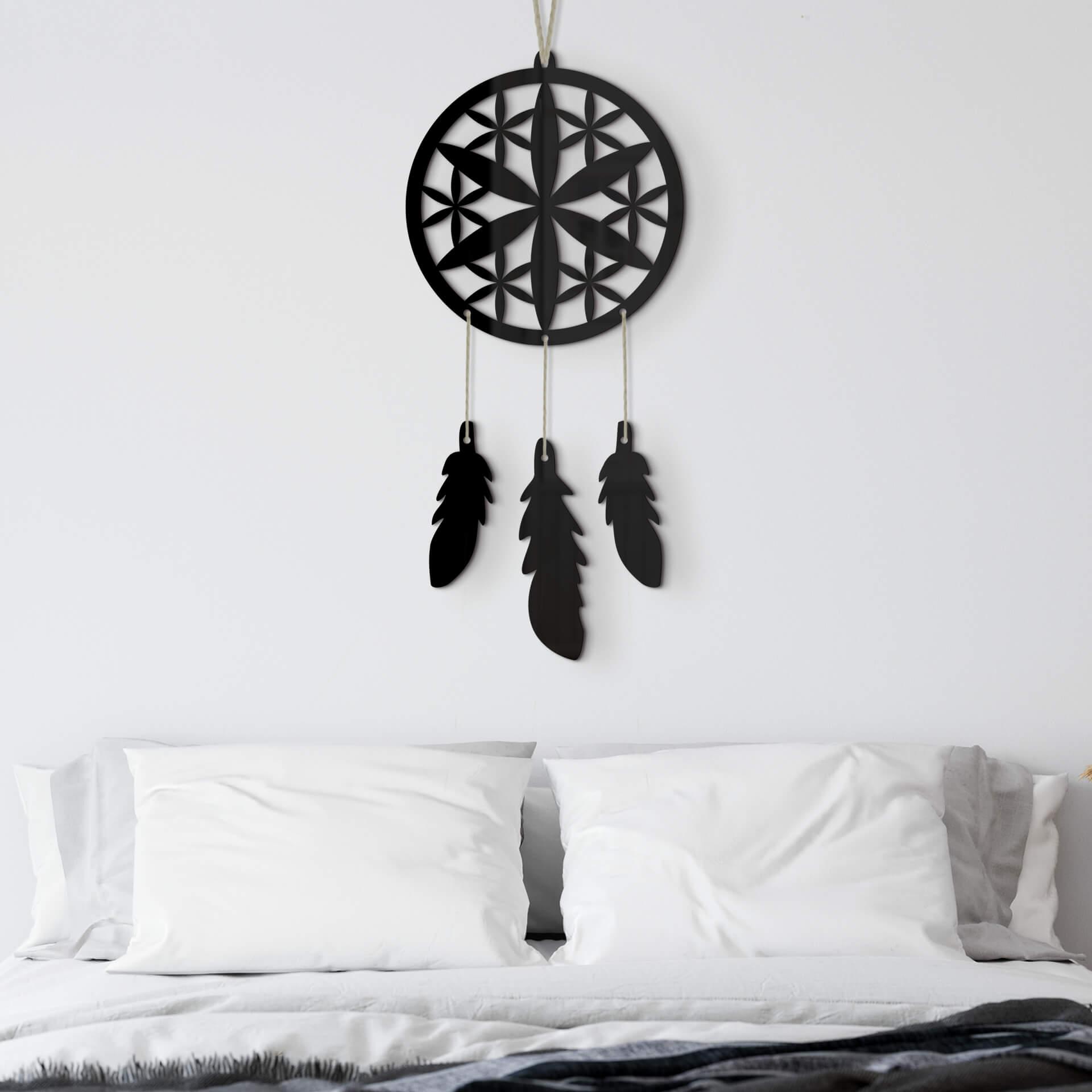 Decoración acrílica flor atrapasueños (4 piezas)