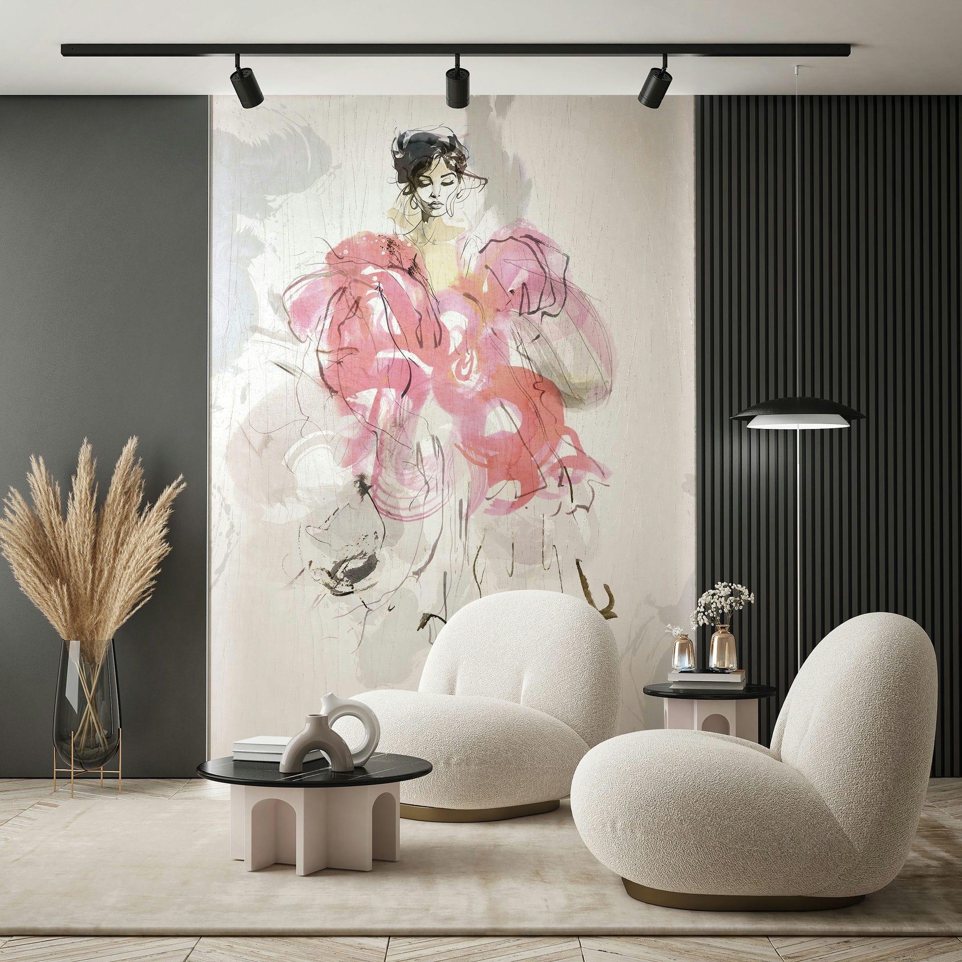 Fototapet kvinde, art crush designer i farverige 2,70 x 1,98m
