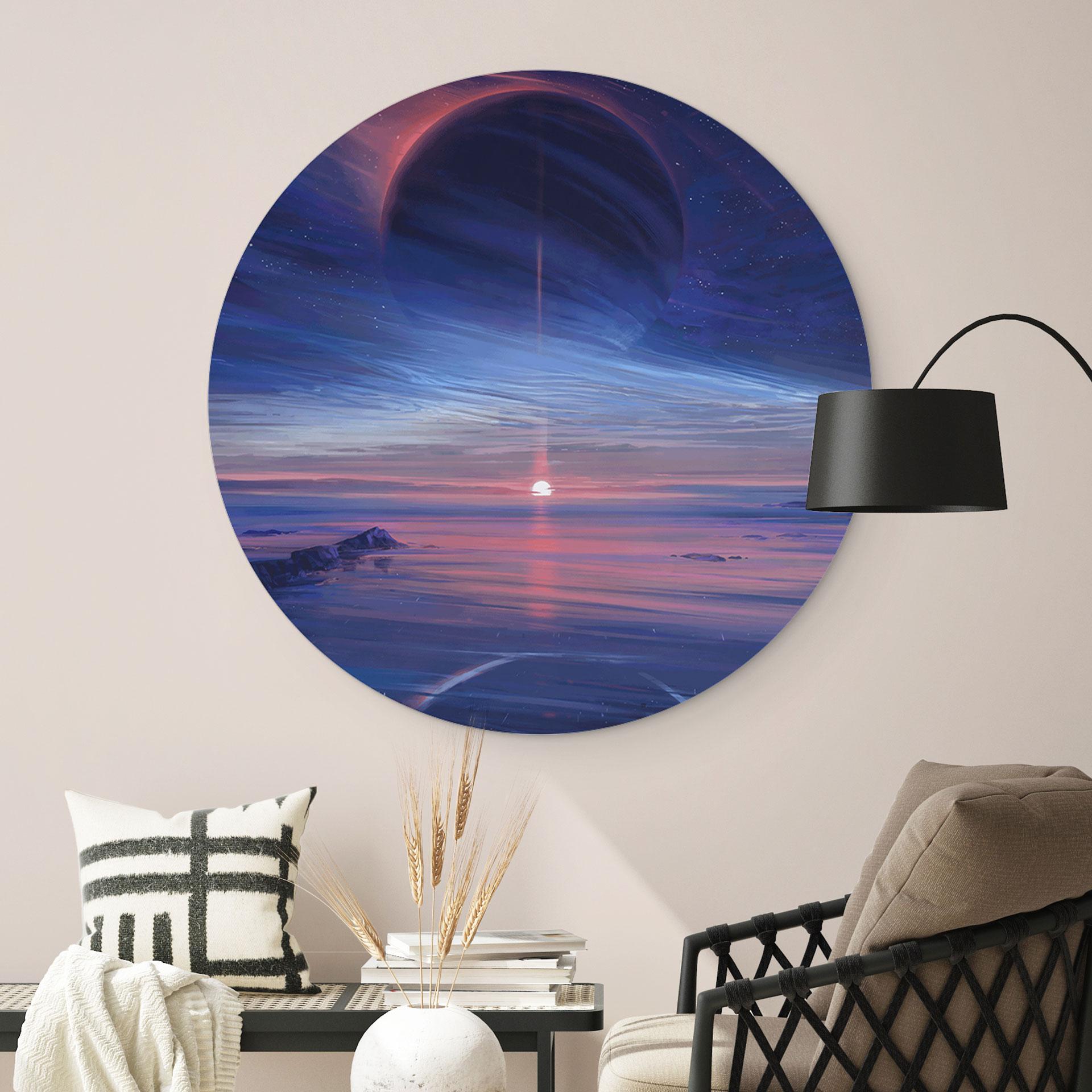 Vægcirkel Galaxy - Aenami – print på aluminium (Alu-Dibond)