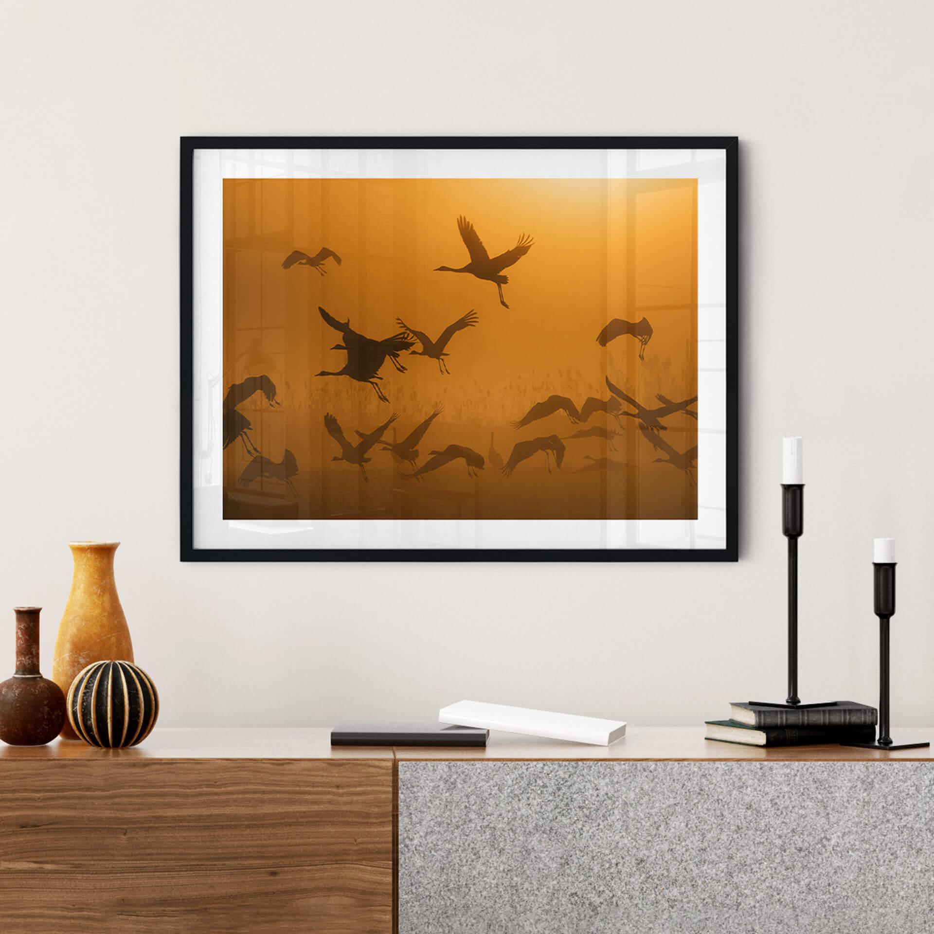 Póster Rosenblatt - Bandada de pájaros al amanecer