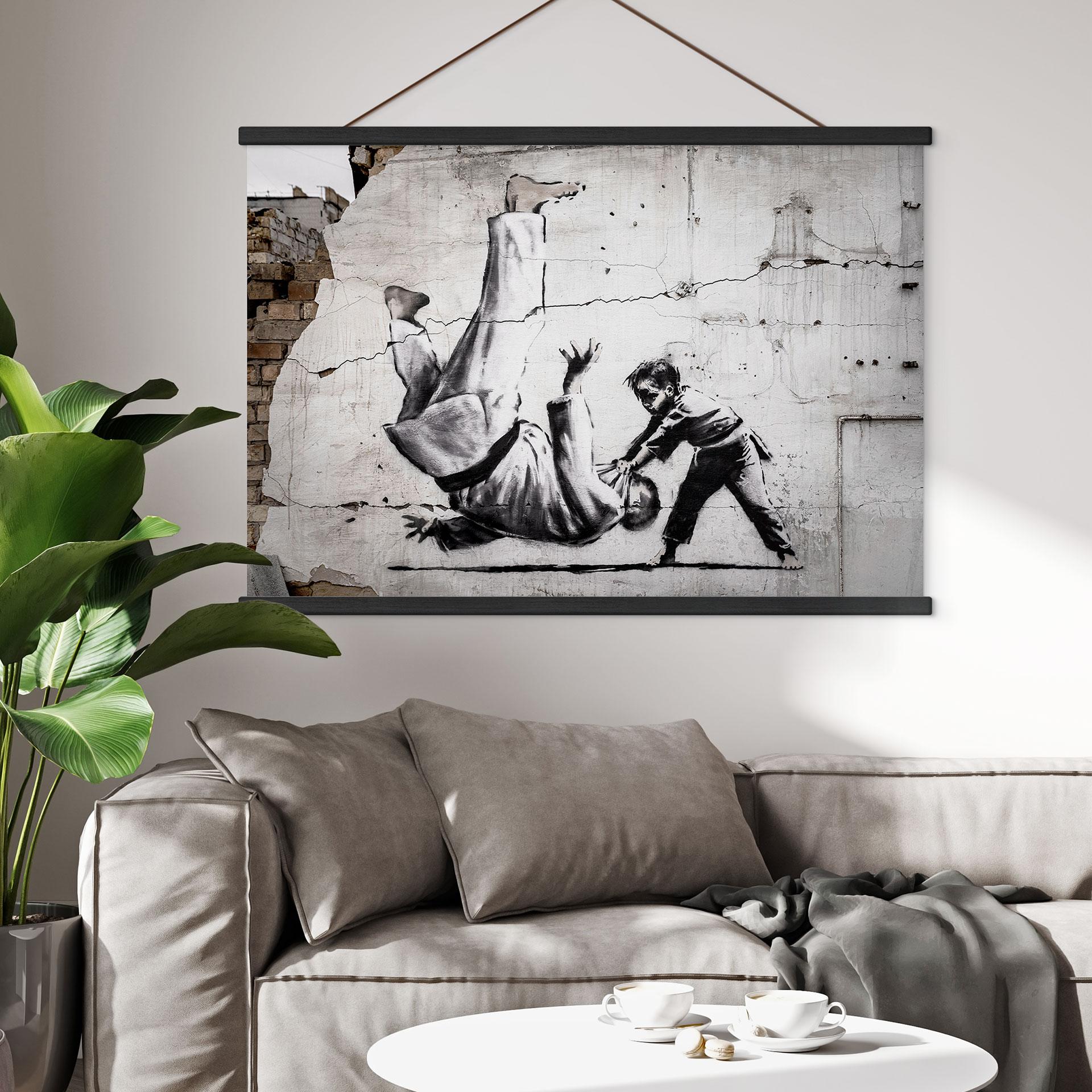 Obraz tkaniny - Mały judoka - Banksy